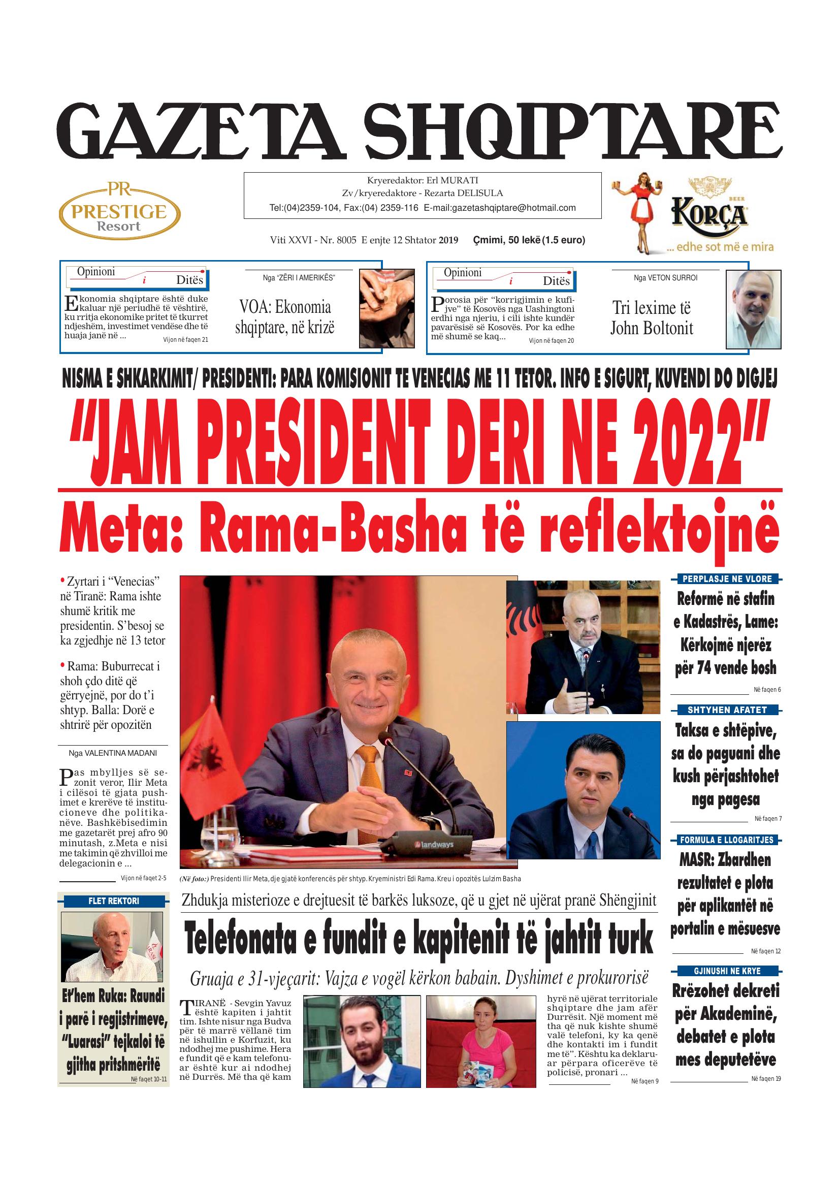 Gazeta Shqiptare 2019-09-12