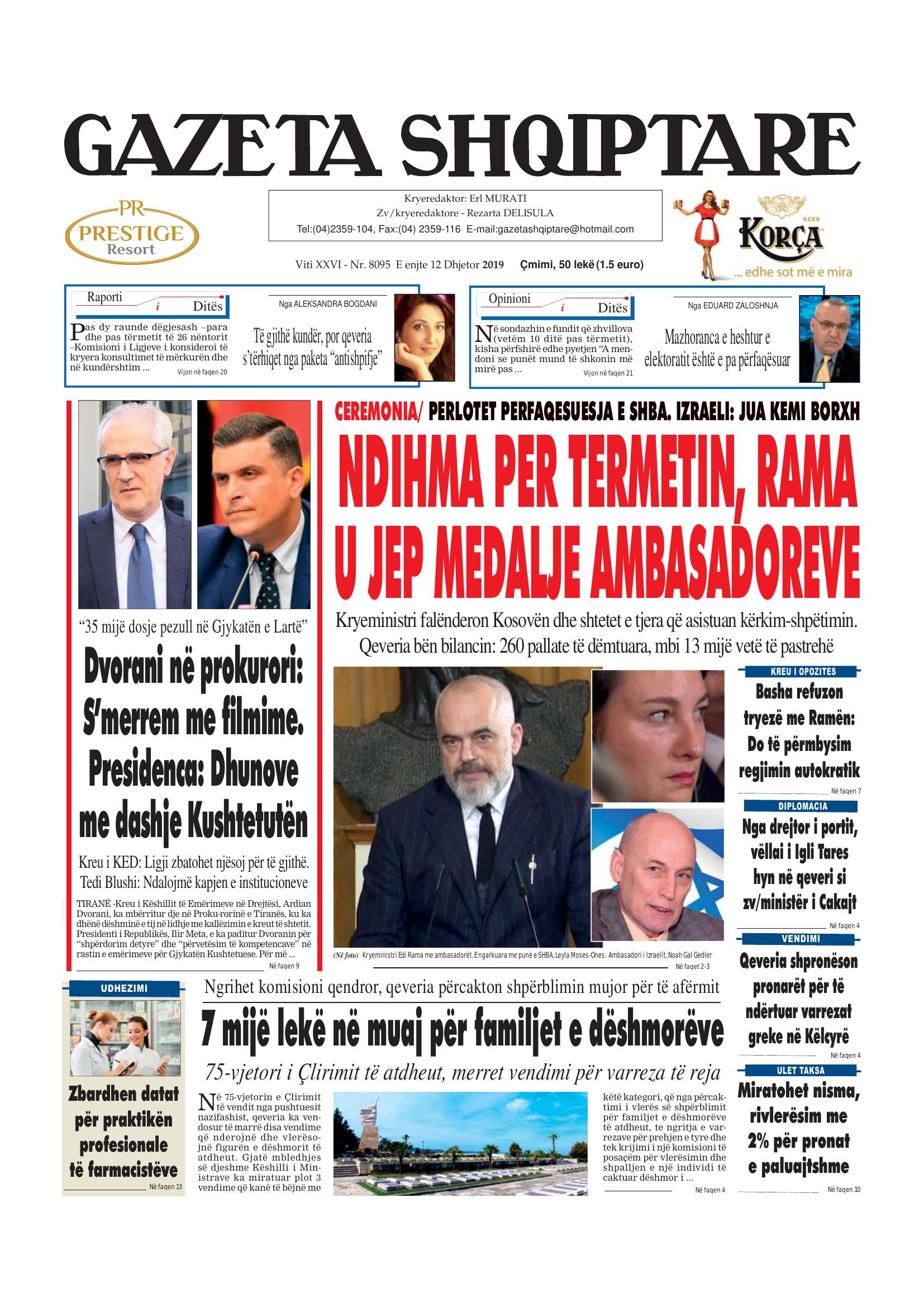 Gazeta Shqiptare 2019-12-12