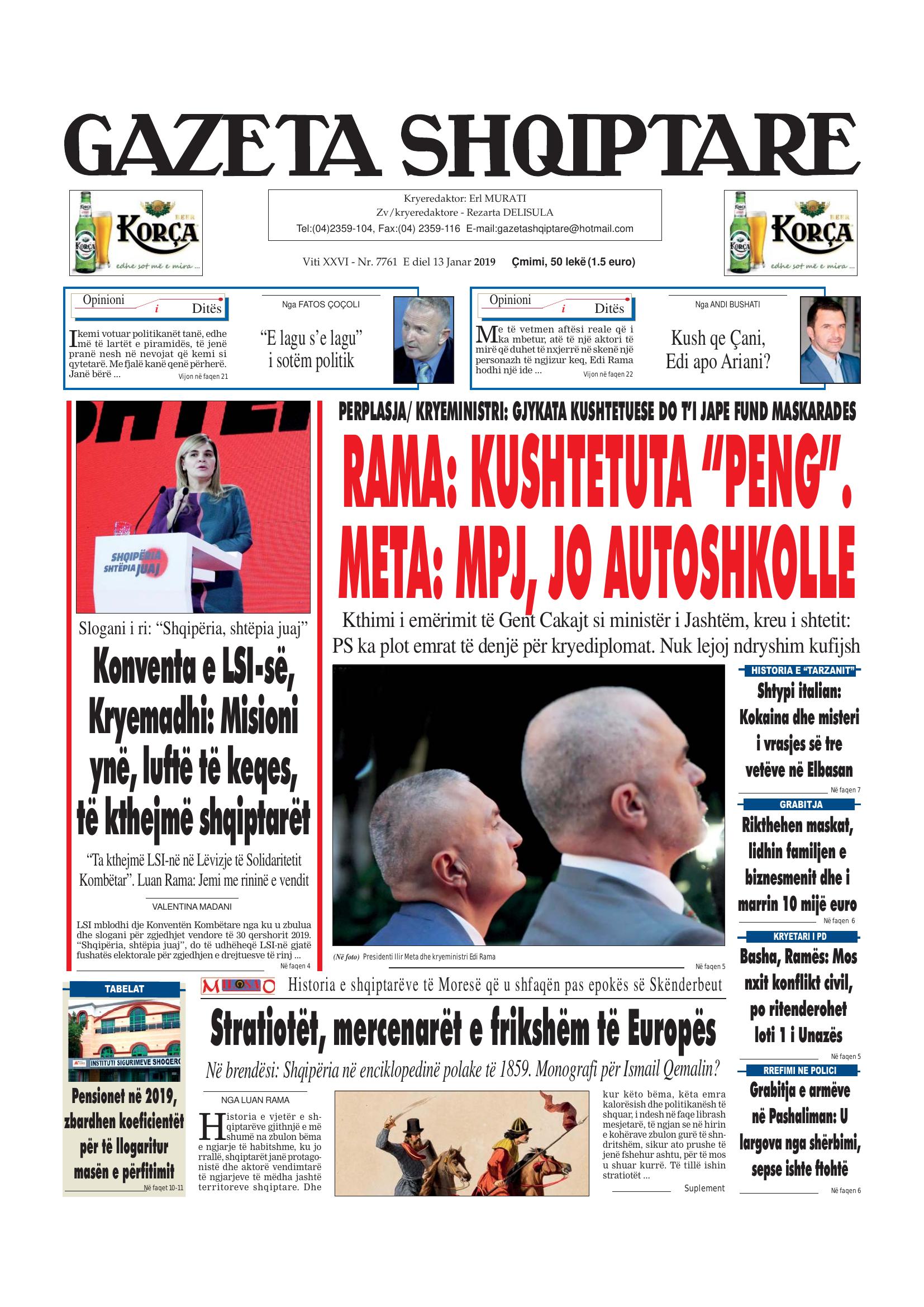 Gazeta Shqiptare 2019-01-13