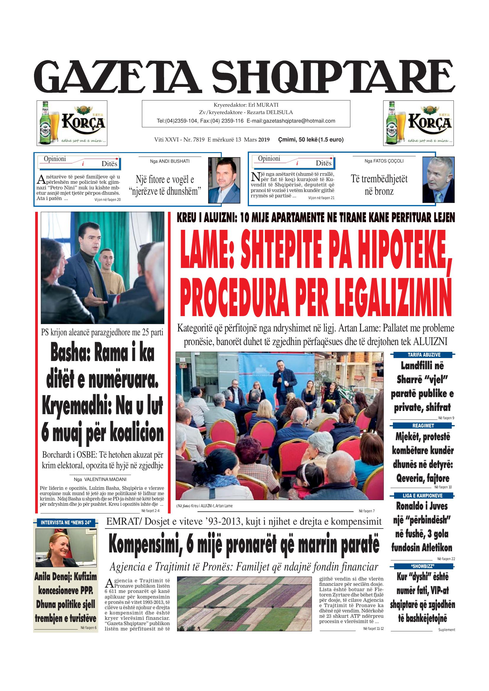 Gazeta Shqiptare 2019-03-13