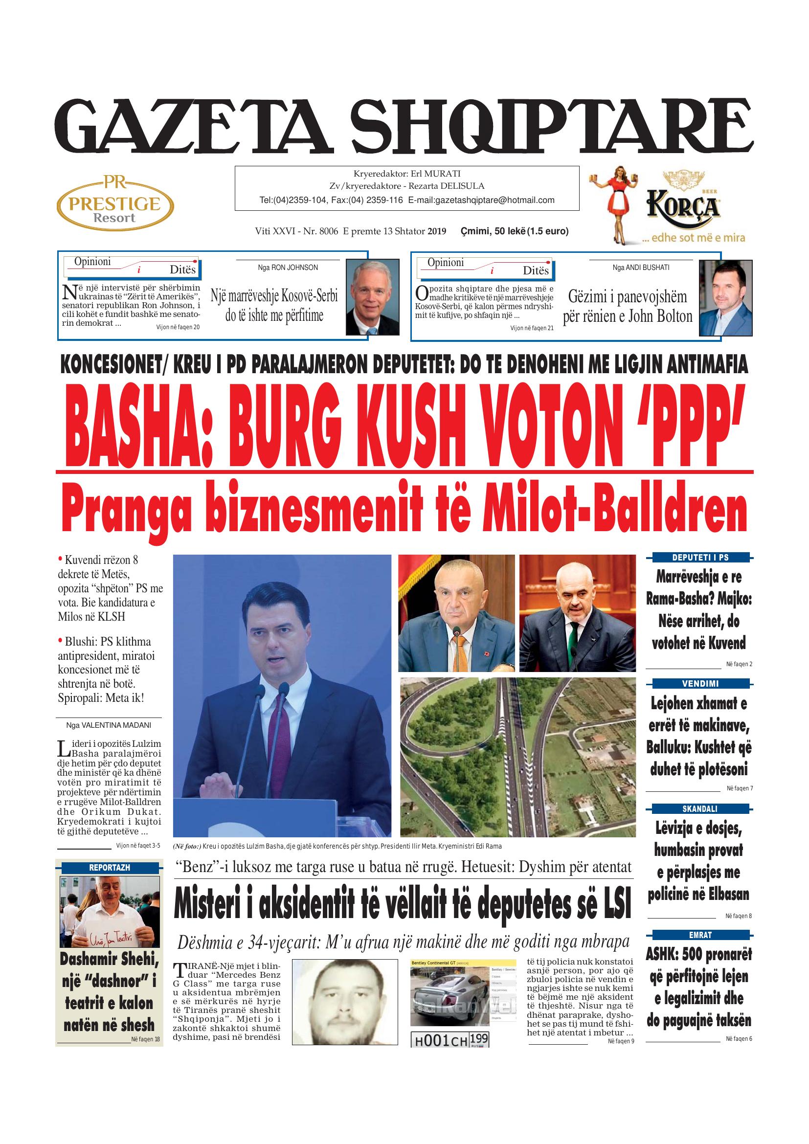 Gazeta Shqiptare 2019-09-13