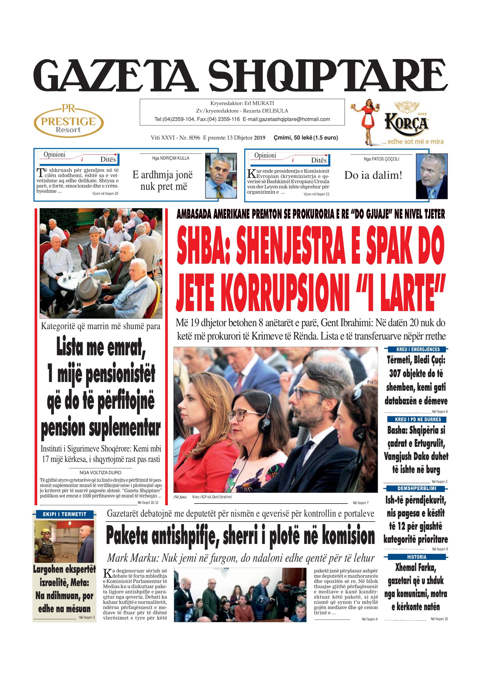 Gazeta Shqiptare 2019-12-13