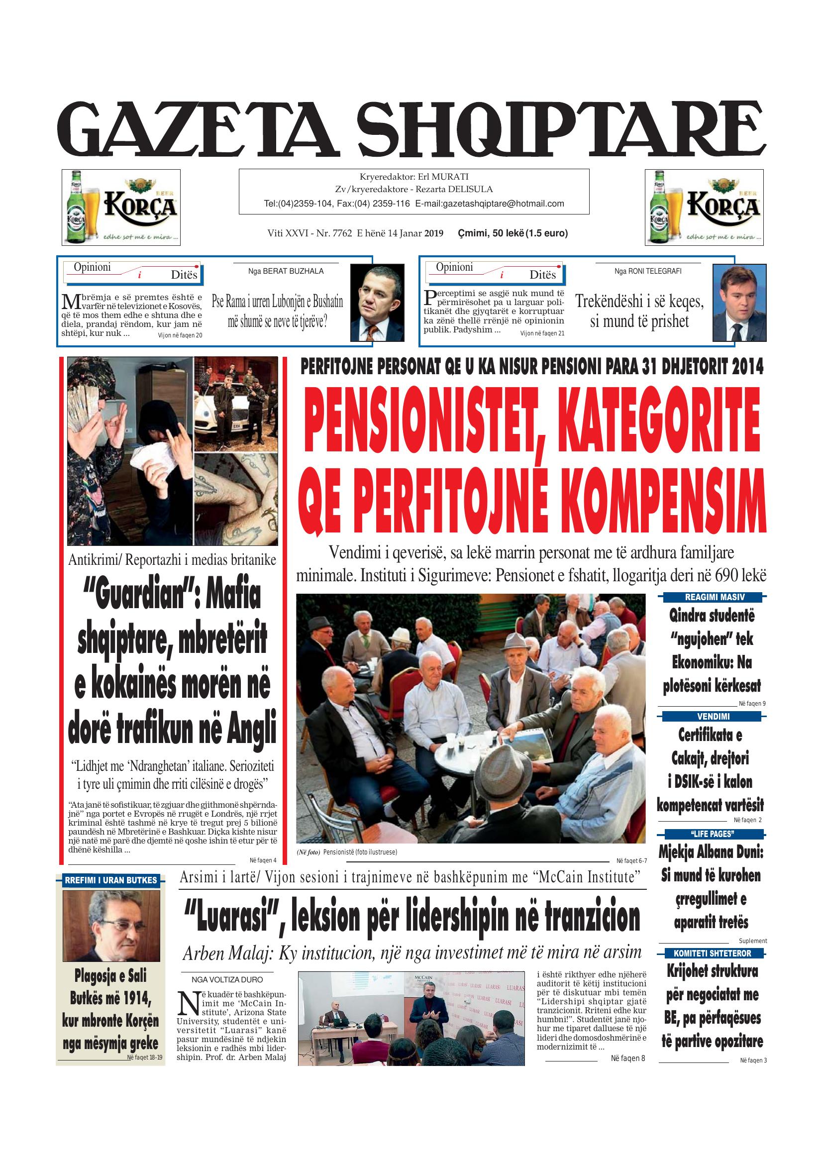 Gazeta Shqiptare 2019-01-14