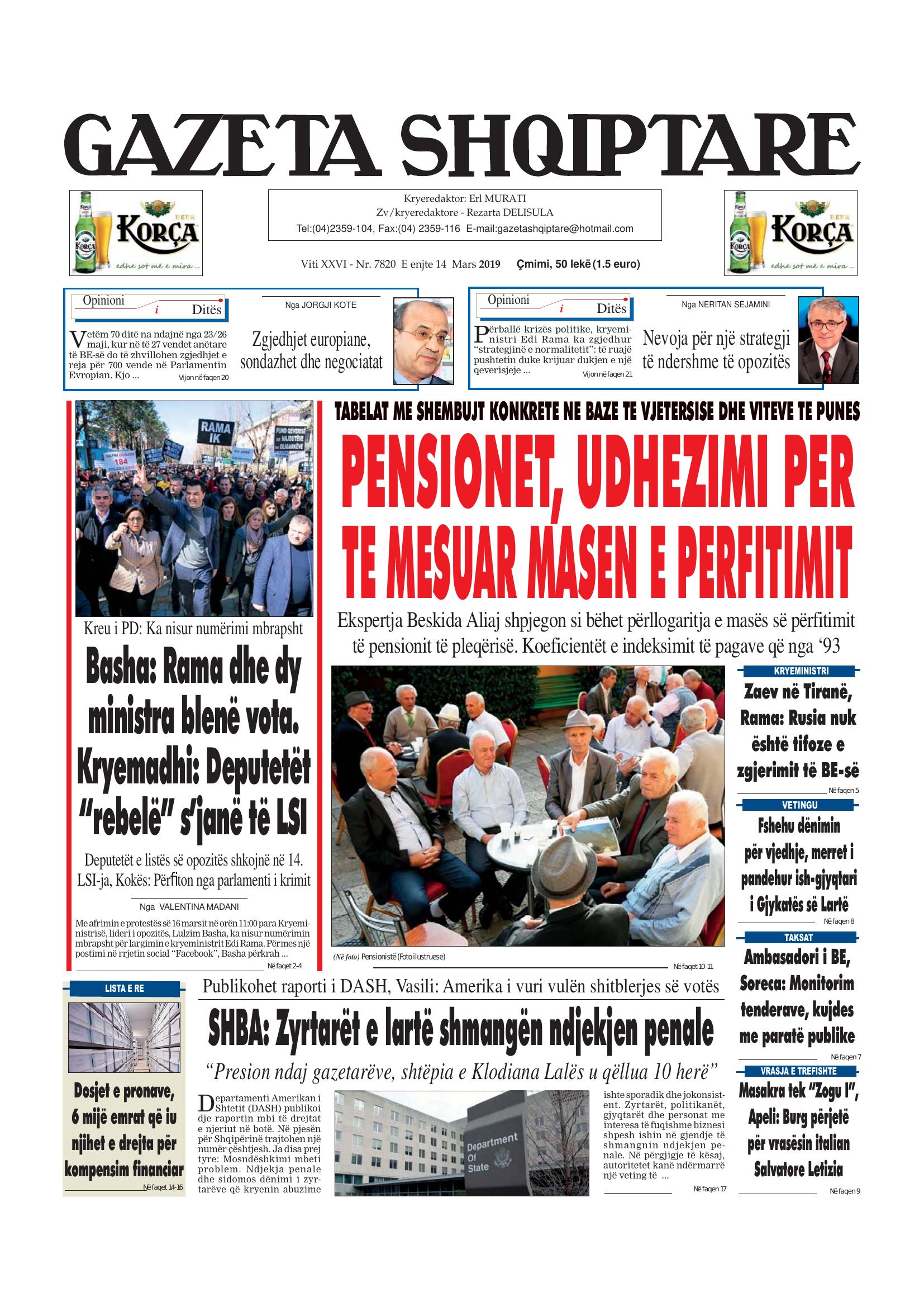 Gazeta Shqiptare 2019-03-14