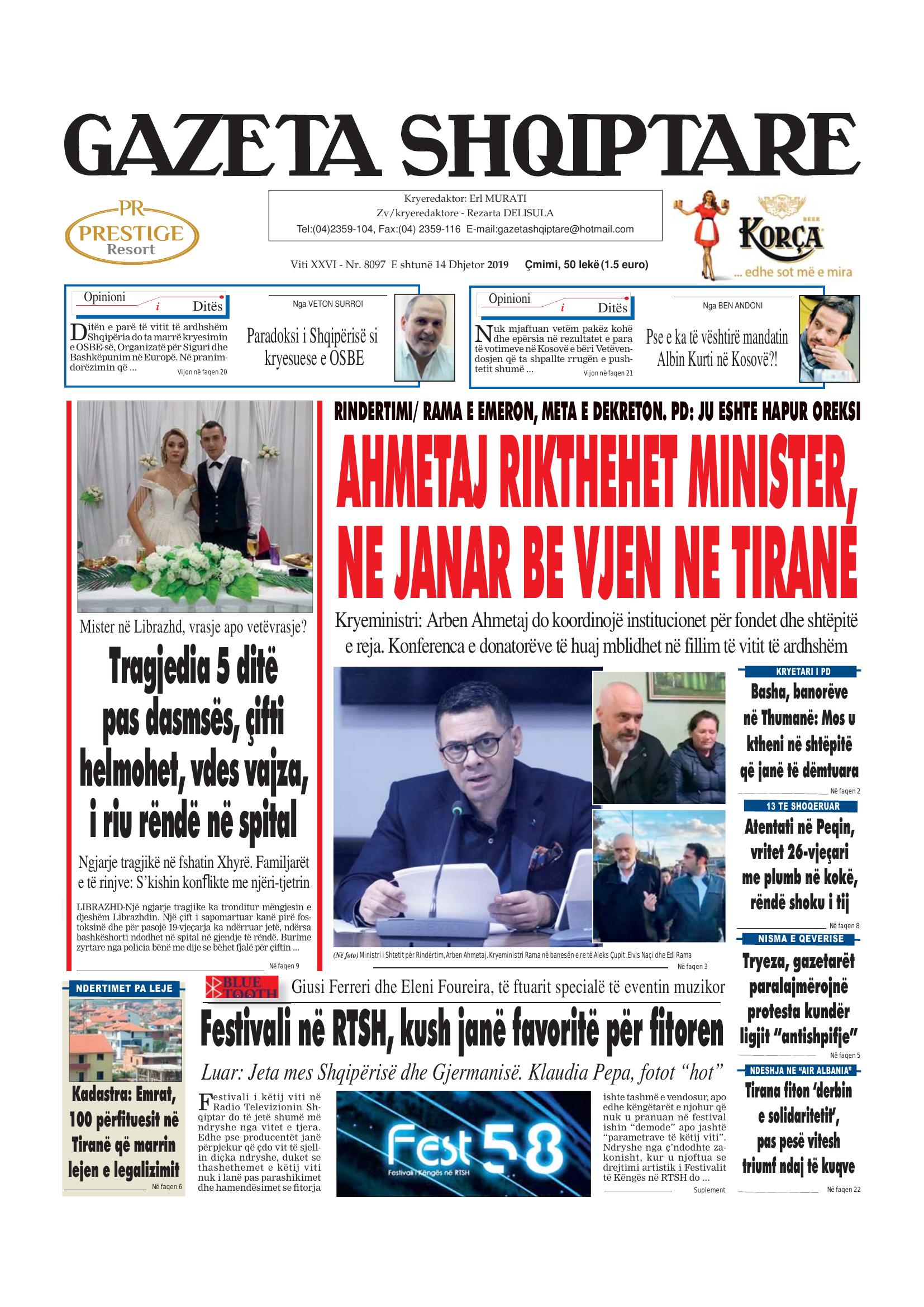 Gazeta Shqiptare 2019-12-14