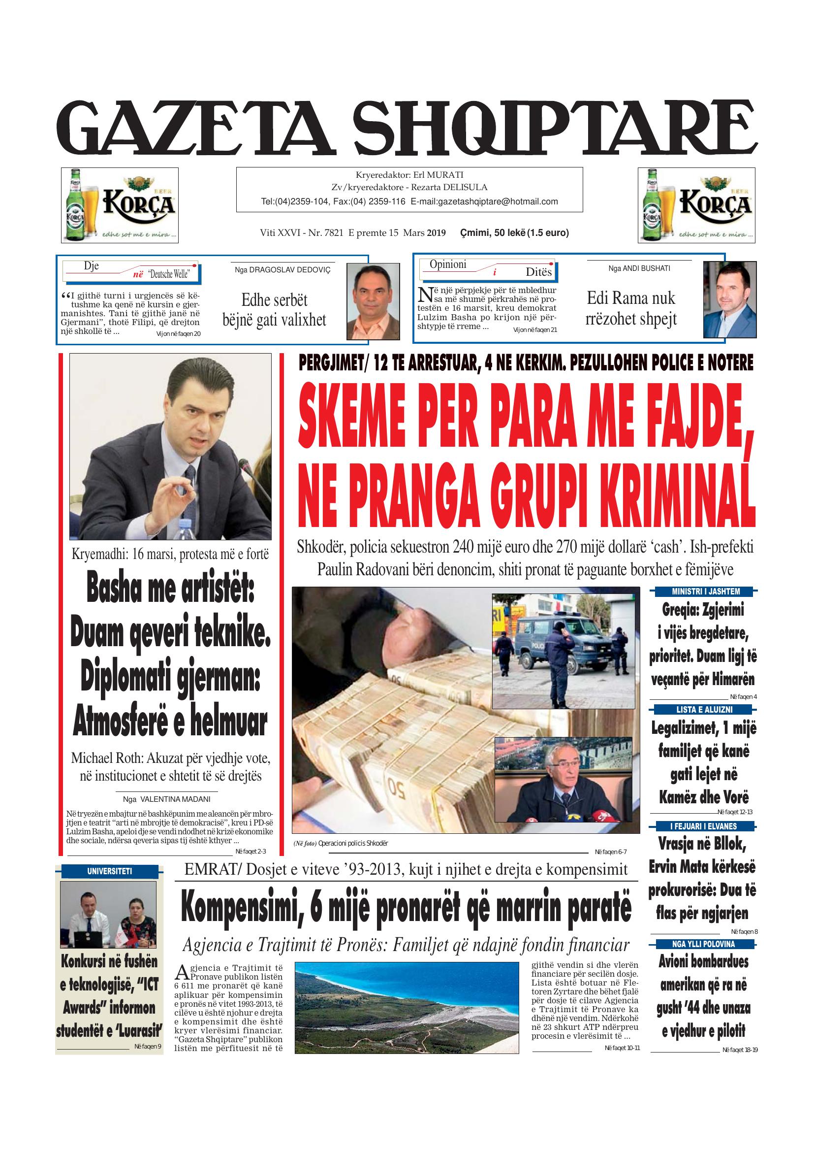Gazeta Shqiptare 2019-03-15
