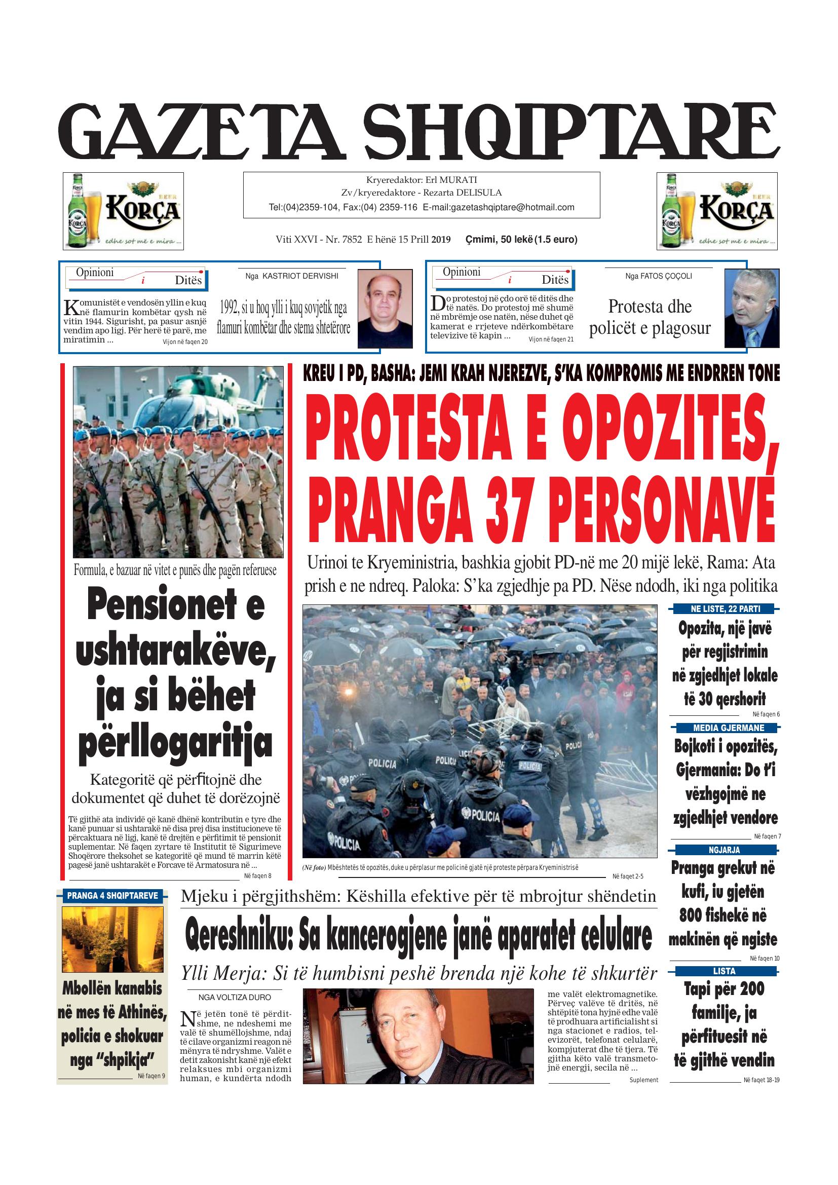 Gazeta Shqiptare 2019-04-15