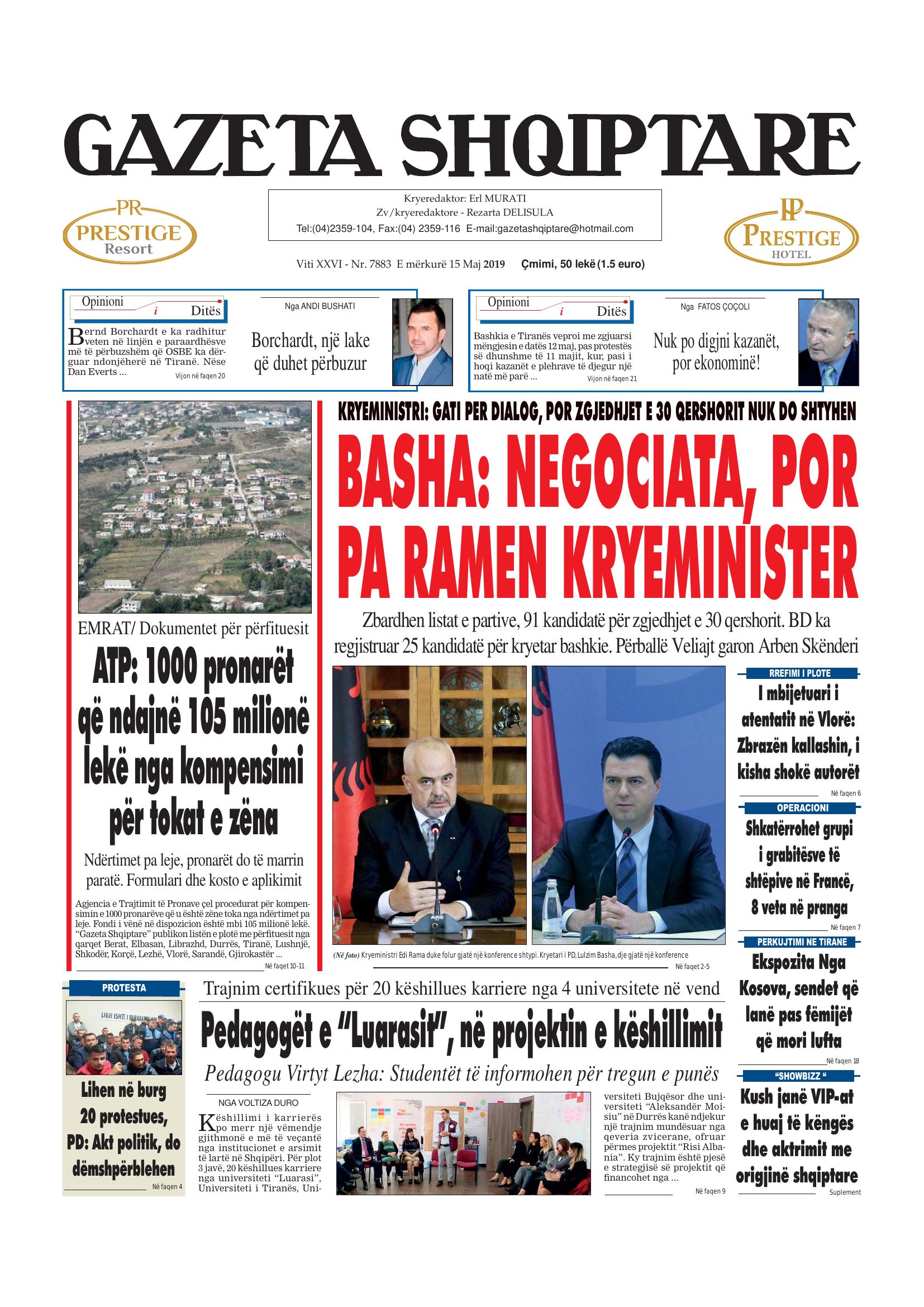 Gazeta Shqiptare 2019-05-15
