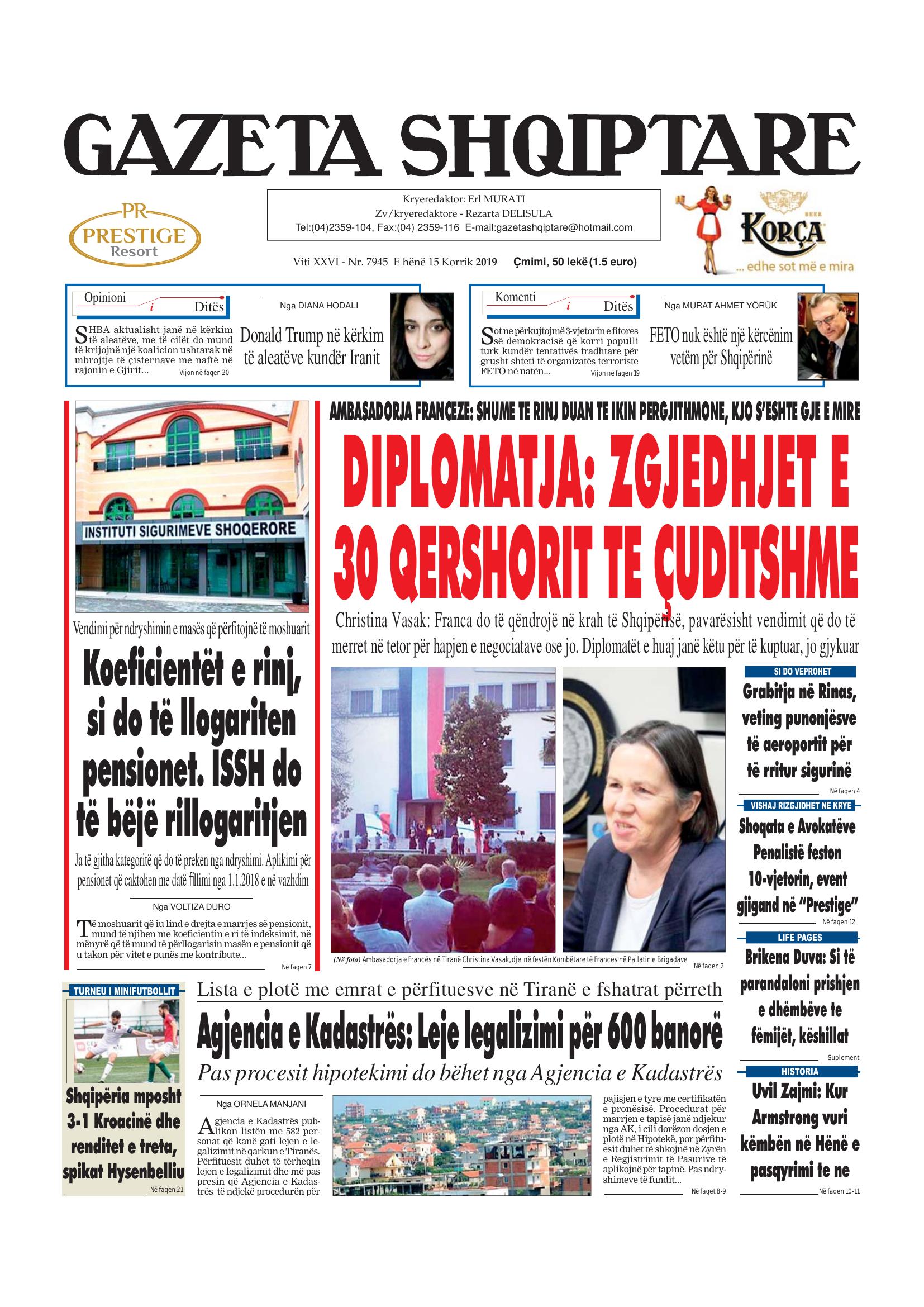 Gazeta Shqiptare 2019-07-15