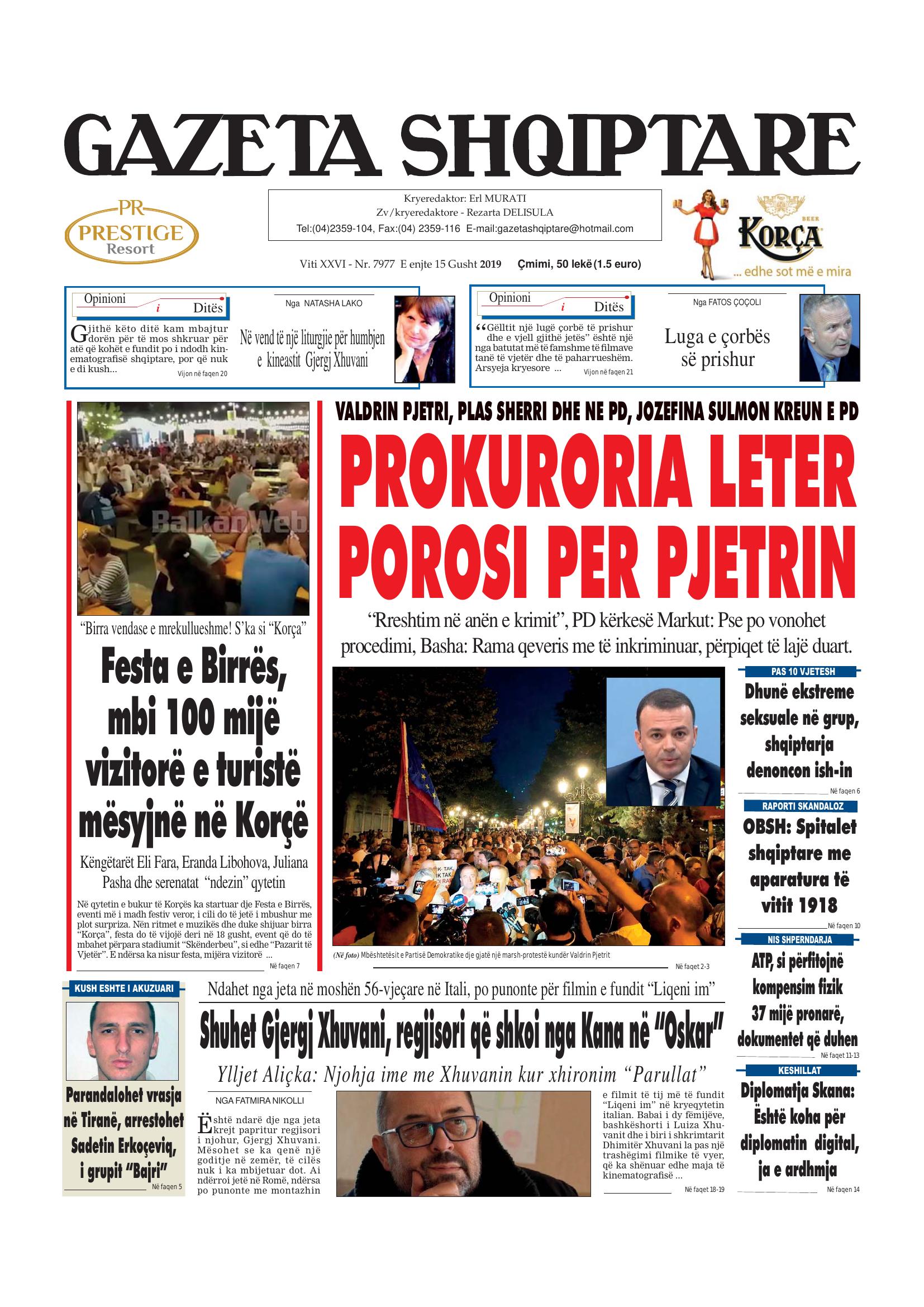 Gazeta Shqiptare 2019-08-15