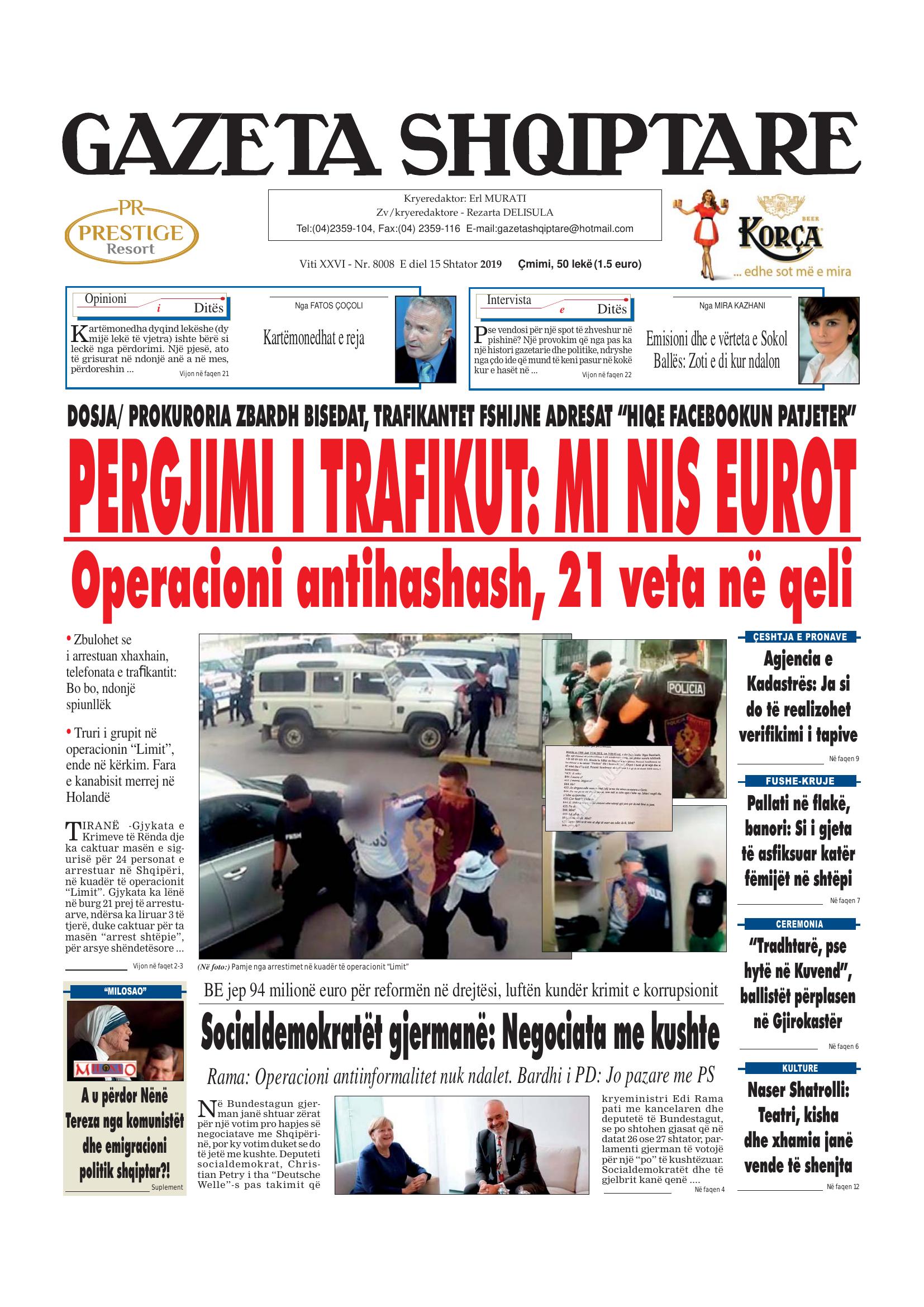 Gazeta Shqiptare 2019-09-15