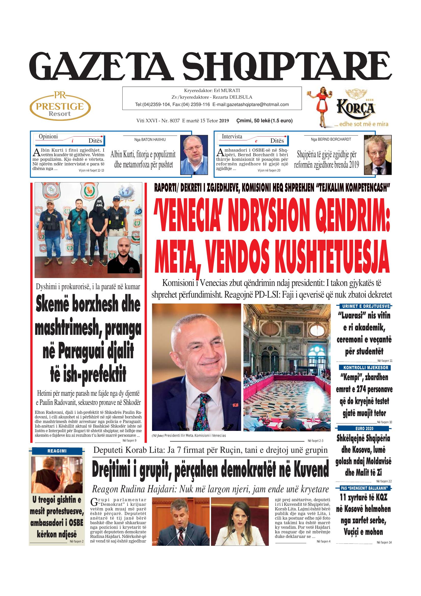 Gazeta Shqiptare 2019-10-15