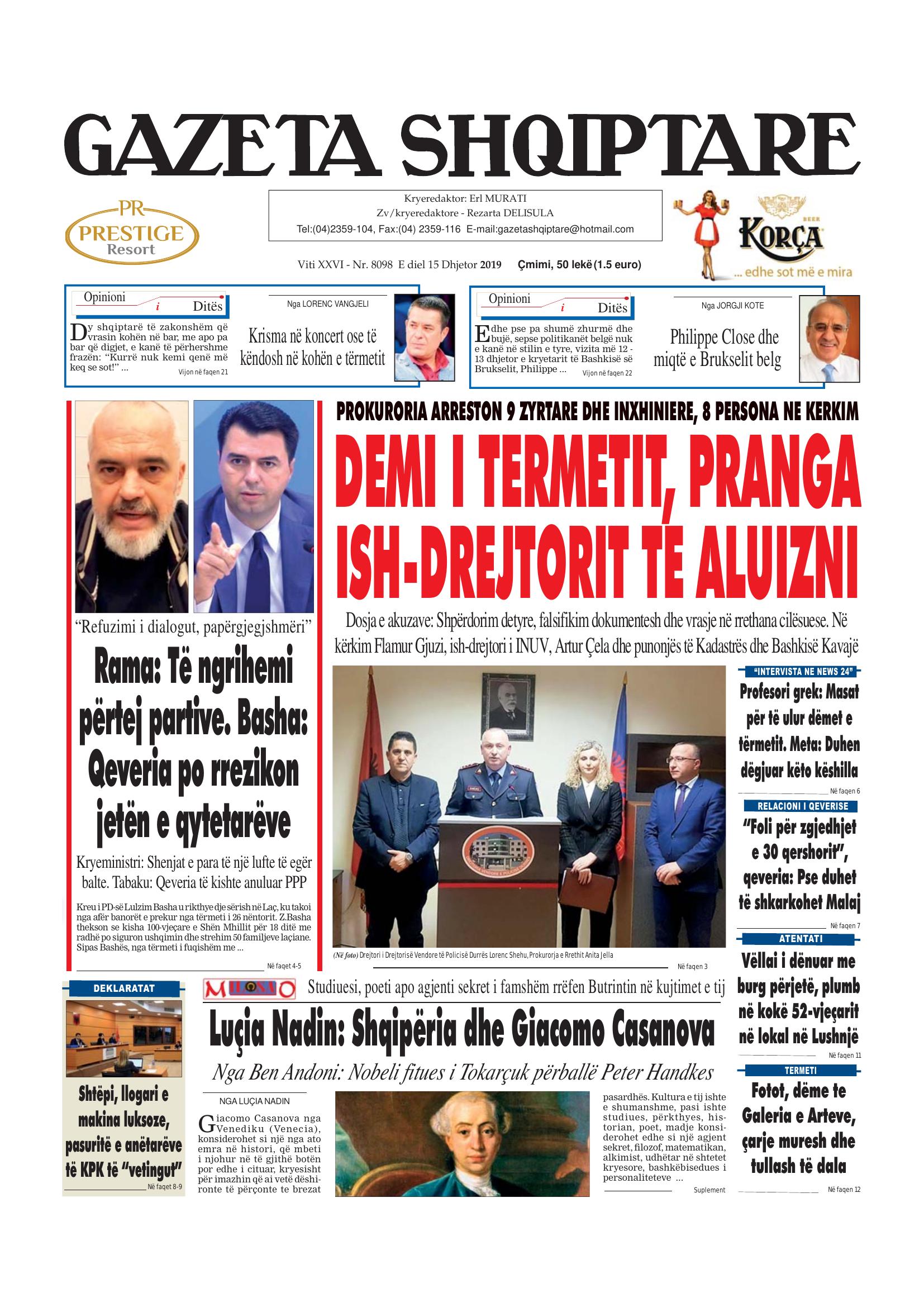 Gazeta Shqiptare 2019-12-15