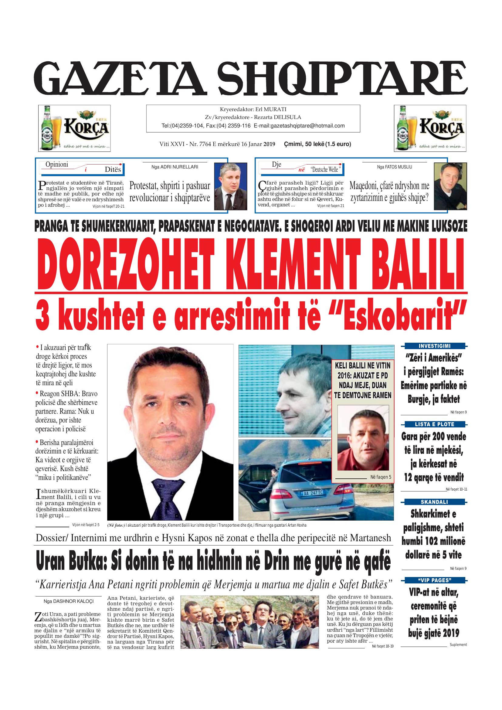 Gazeta Shqiptare 2019-01-16