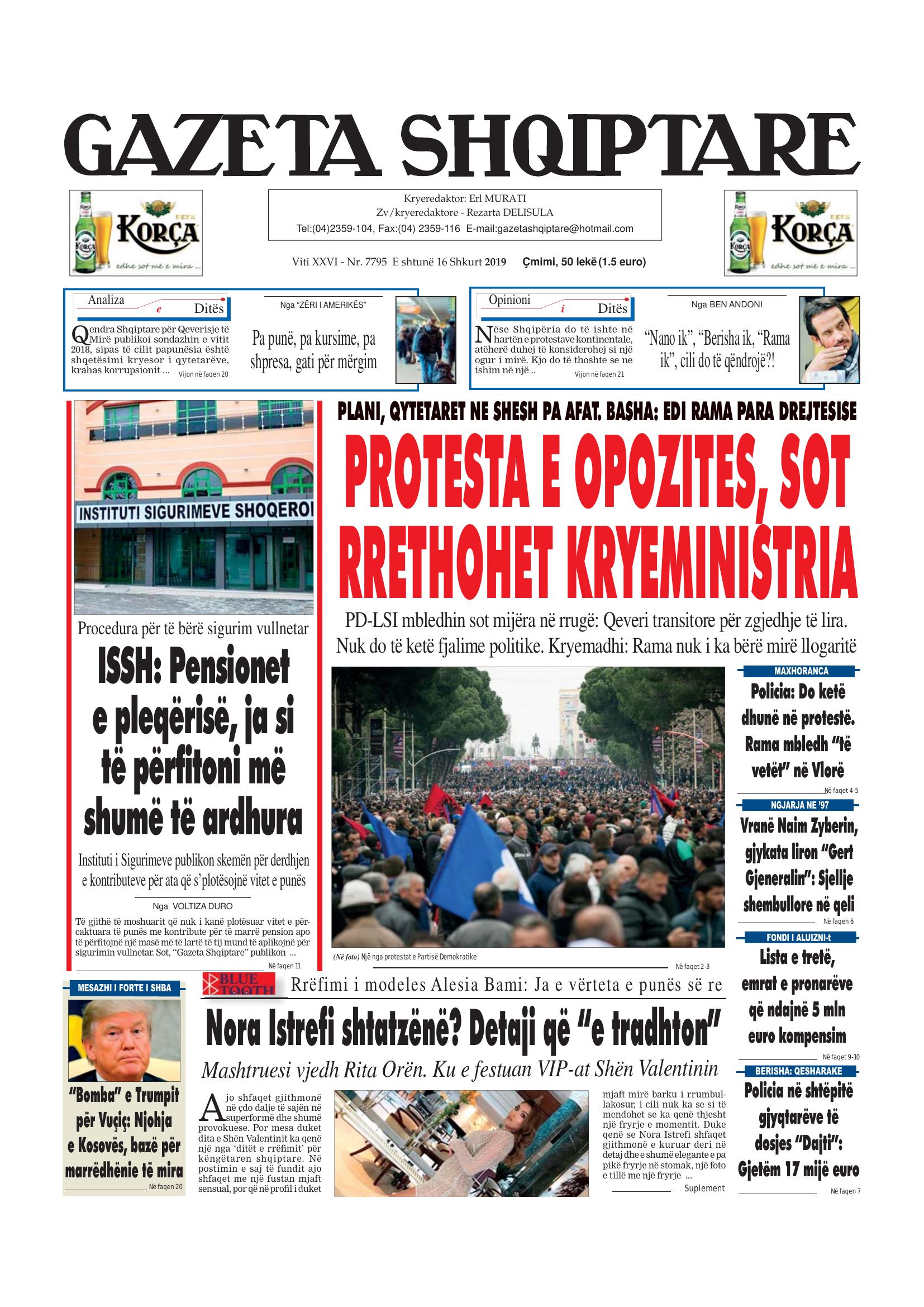 Gazeta Shqiptare 2019-02-16