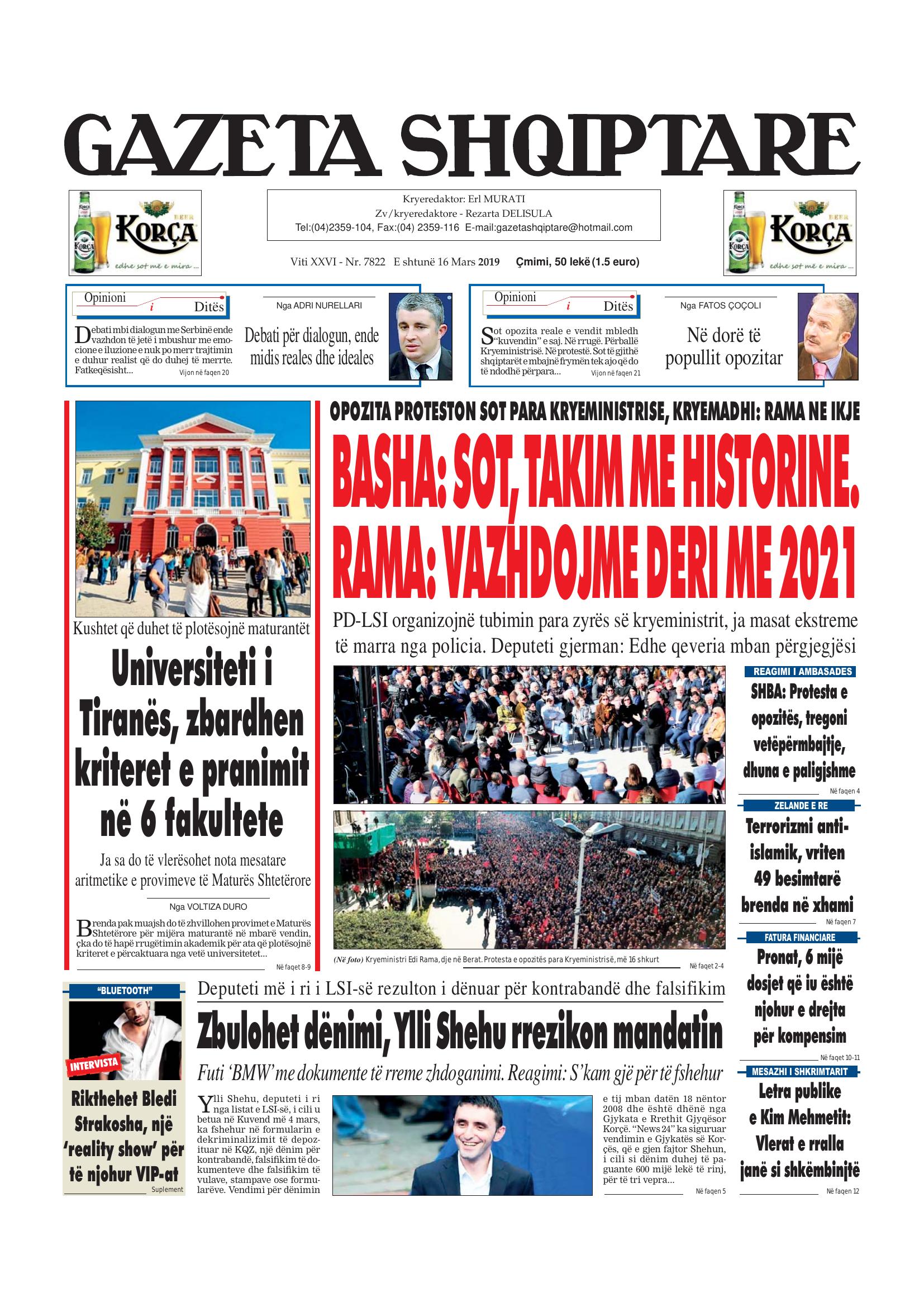 Gazeta Shqiptare 2019-03-16
