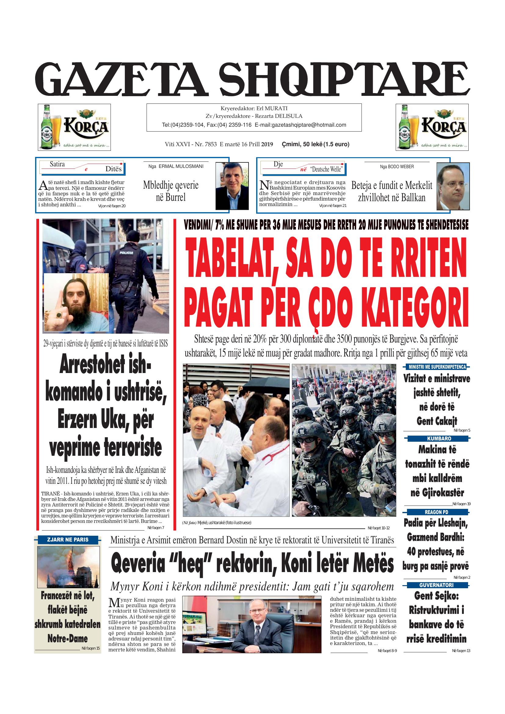 Gazeta Shqiptare 2019-04-16
