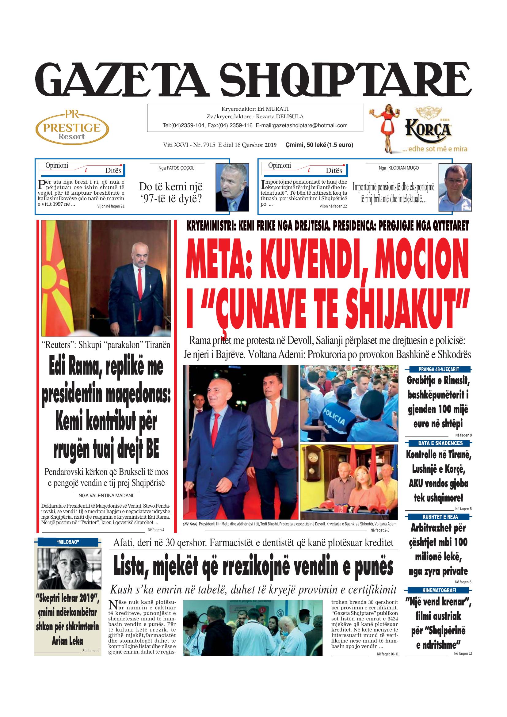Gazeta Shqiptare 2019-06-16