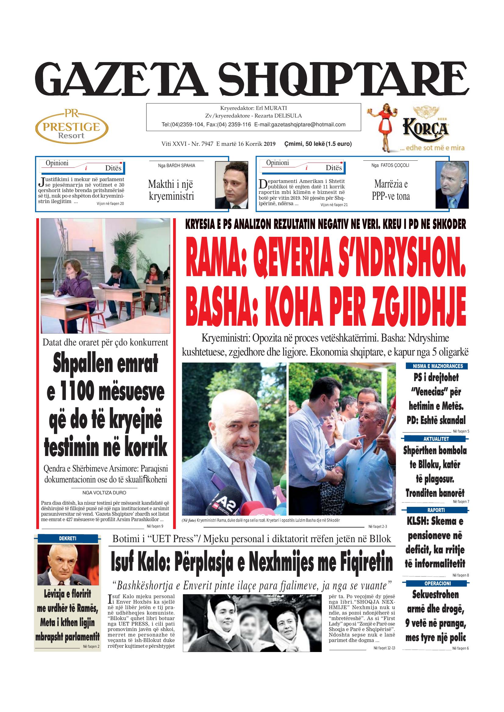 Gazeta Shqiptare 2019-07-16