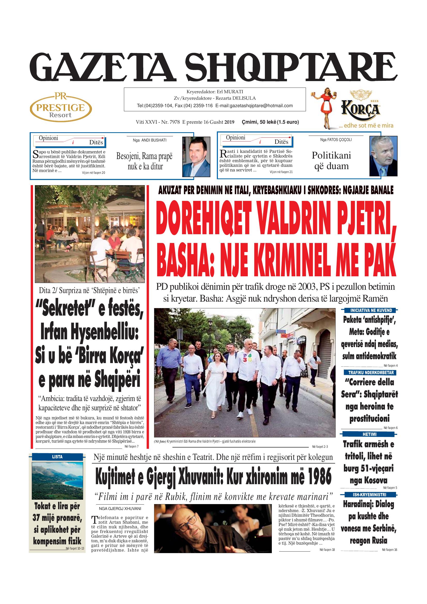 Gazeta Shqiptare 2019-08-16