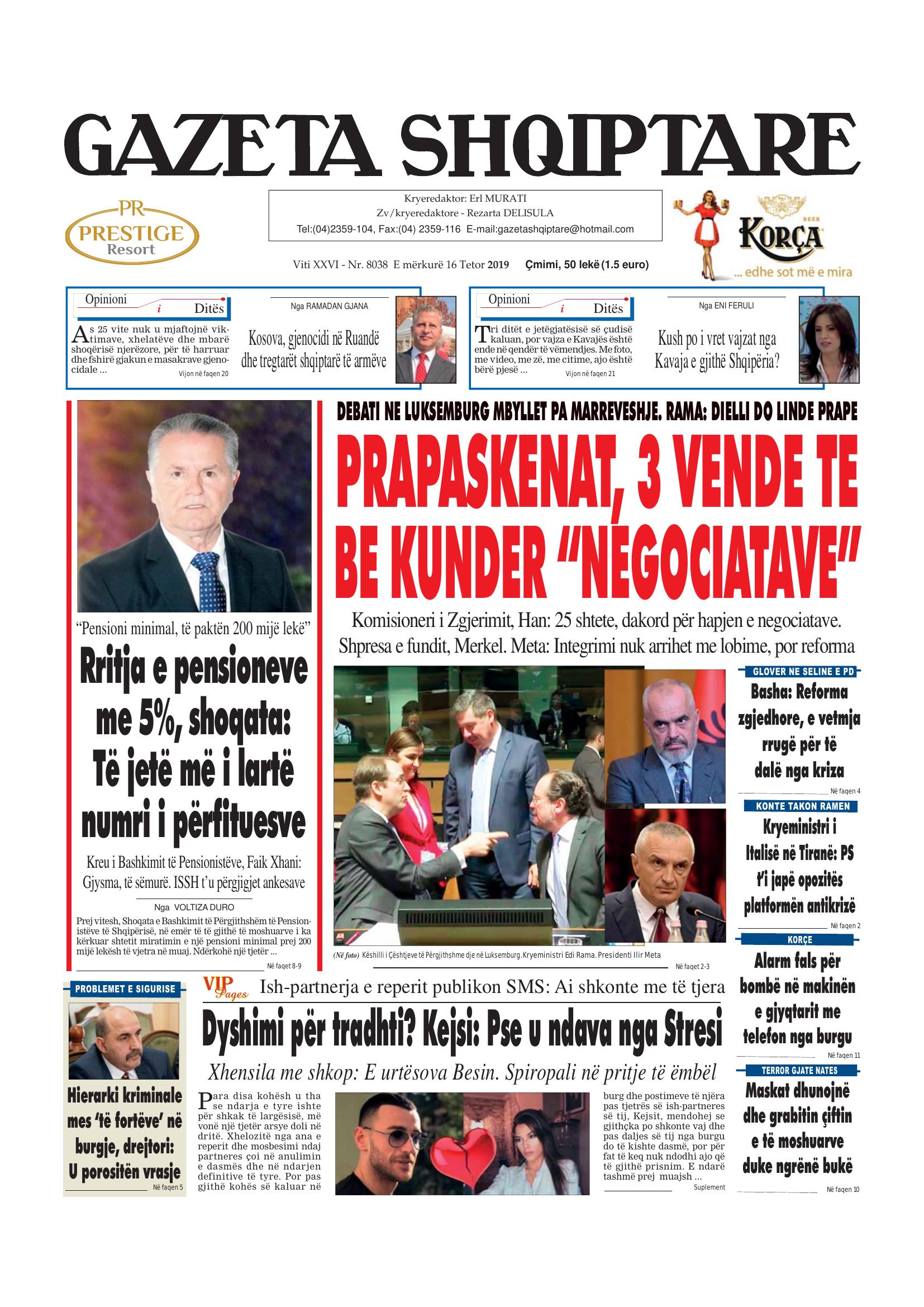 Gazeta Shqiptare 2019-10-16