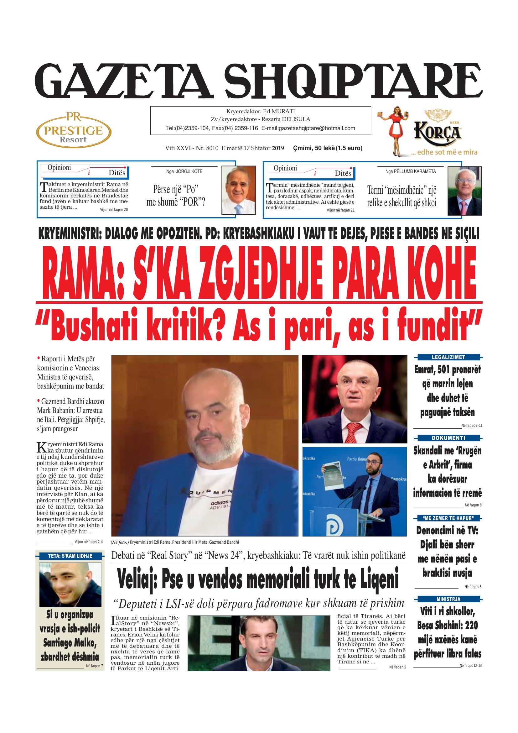 Gazeta Shqiptare 2019-09-17