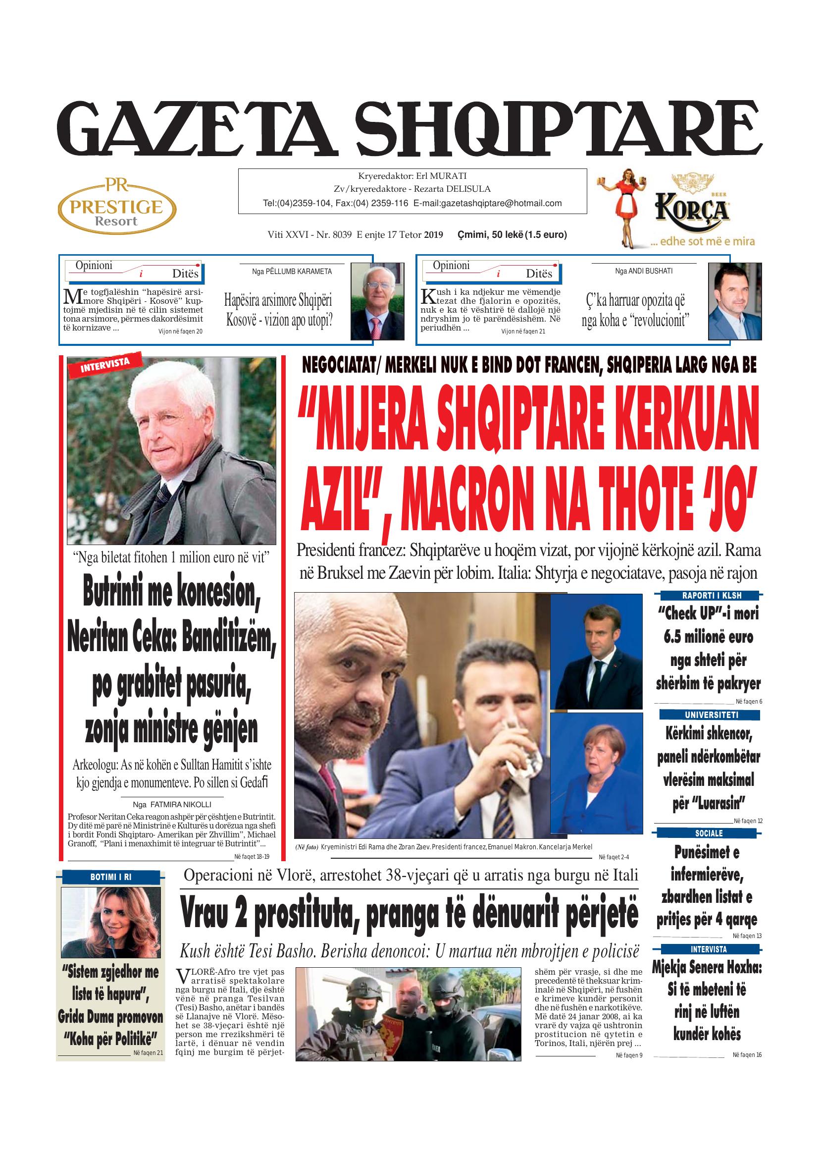 Gazeta Shqiptare 2019-10-17