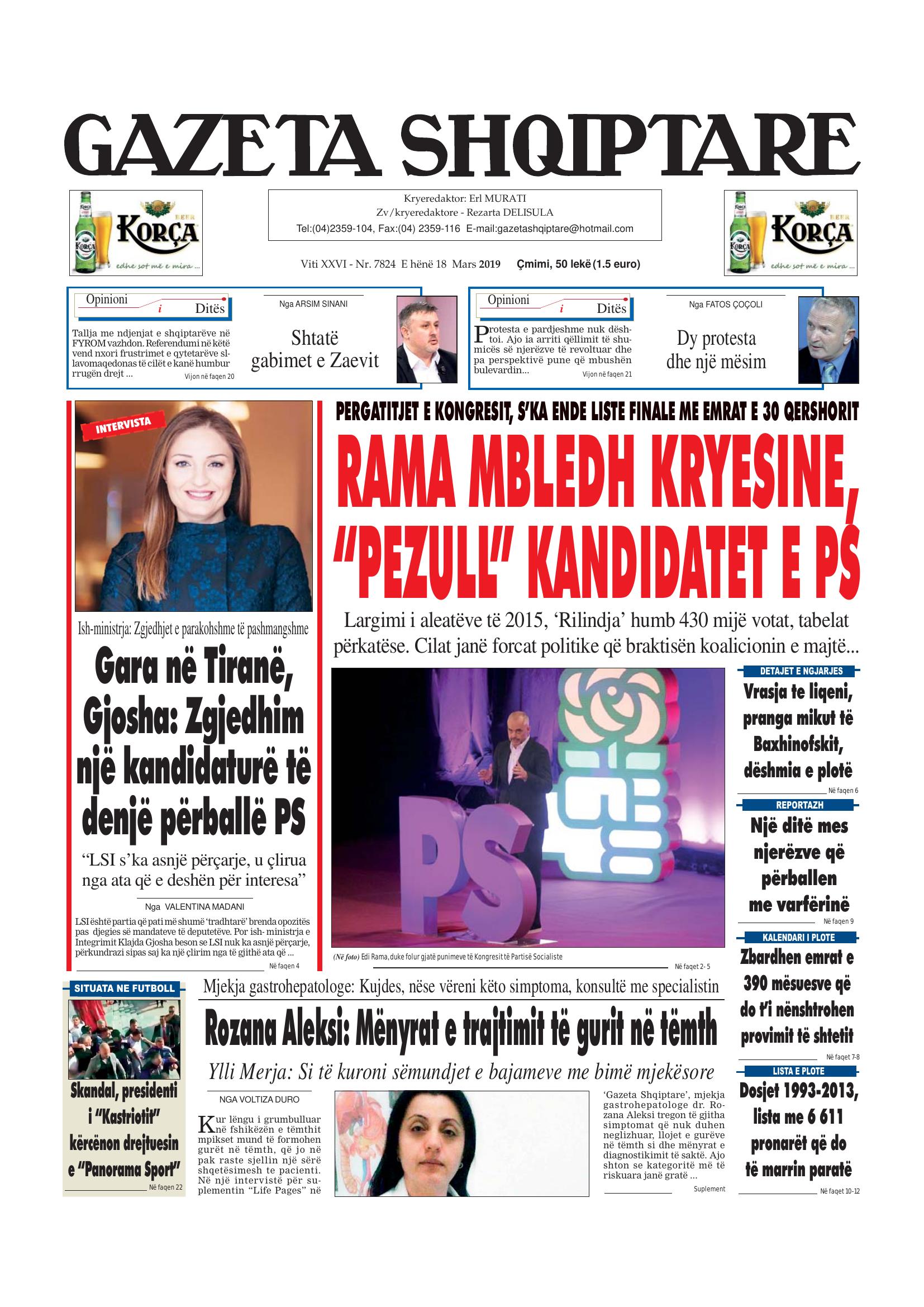 Gazeta Shqiptare 2019-03-18