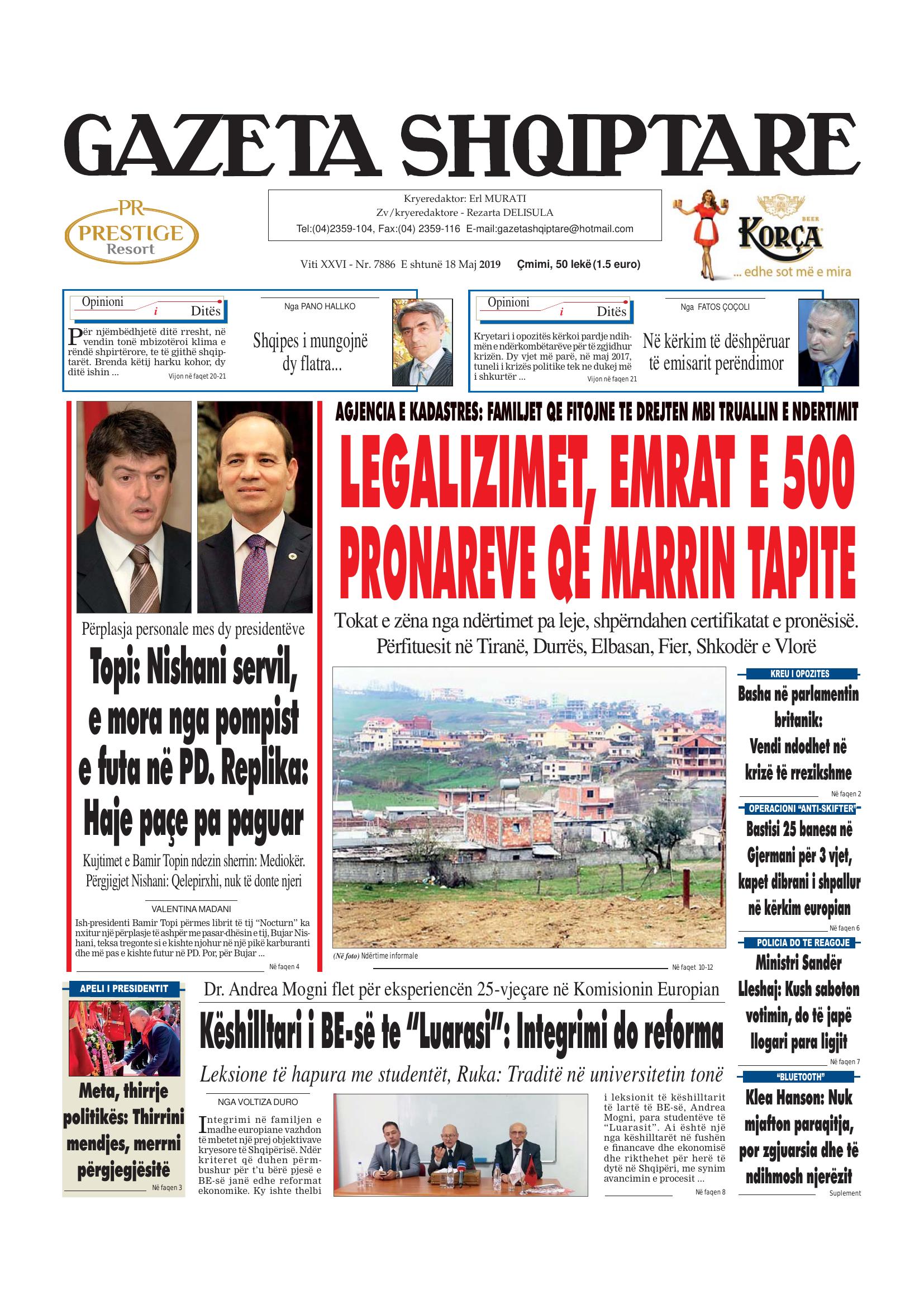 Gazeta Shqiptare 2019-05-18