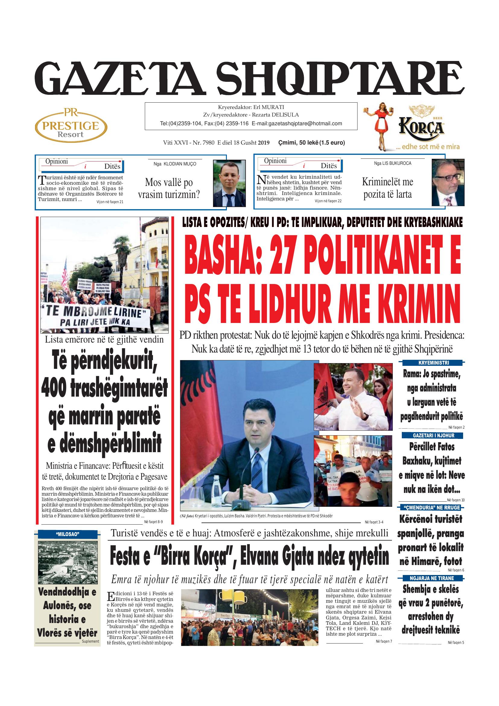 Gazeta Shqiptare 2019-08-18