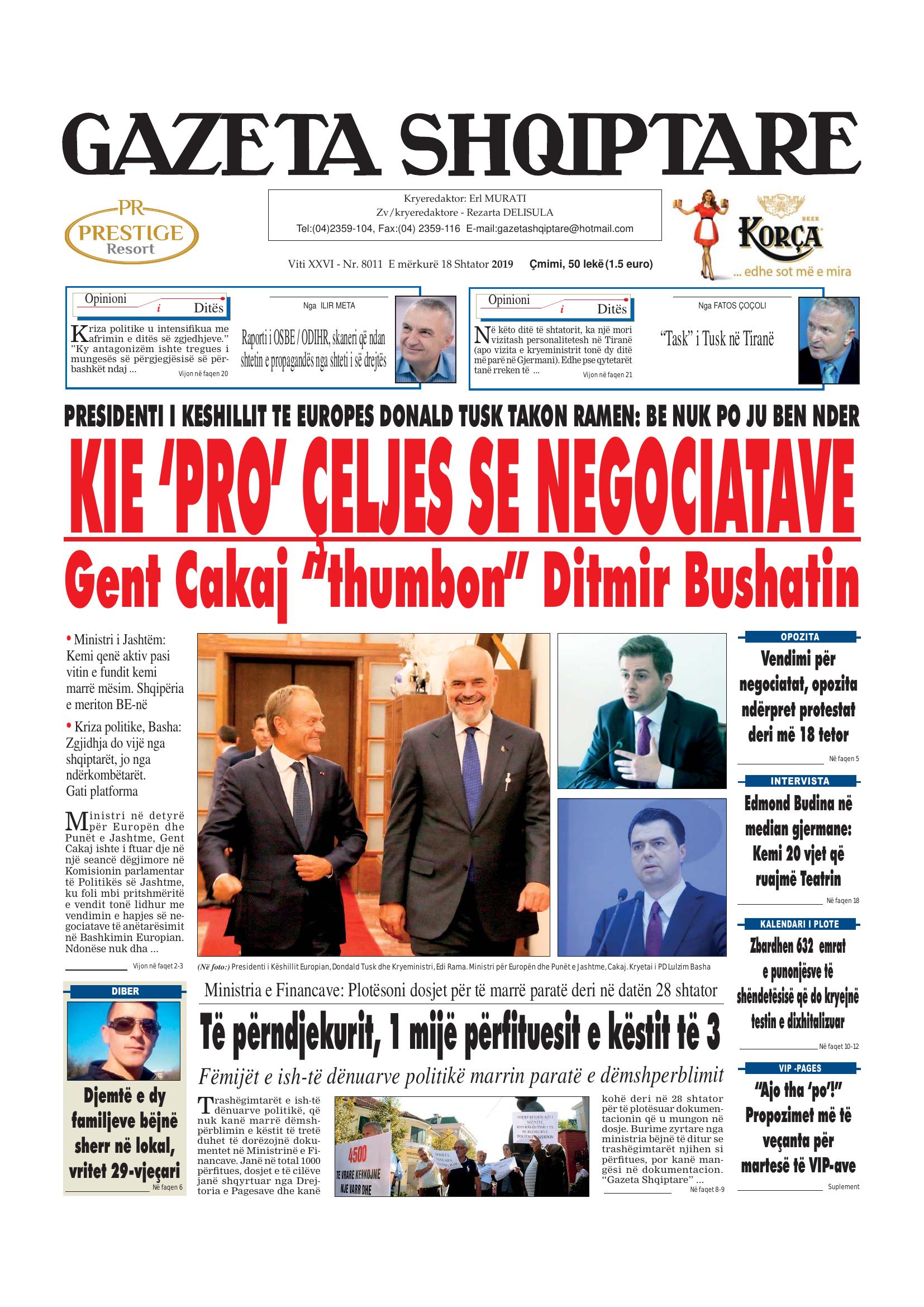 Gazeta Shqiptare 2019-09-18