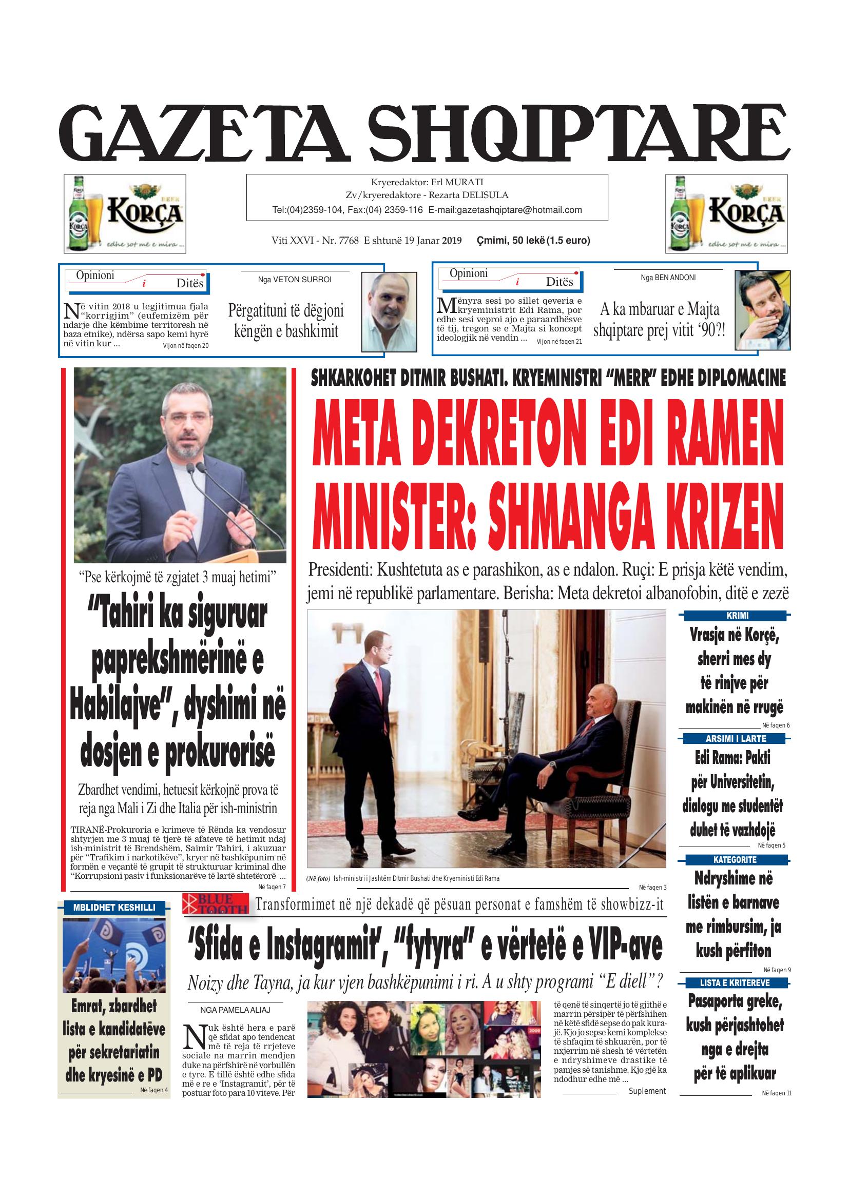 Gazeta Shqiptare 2019-01-19