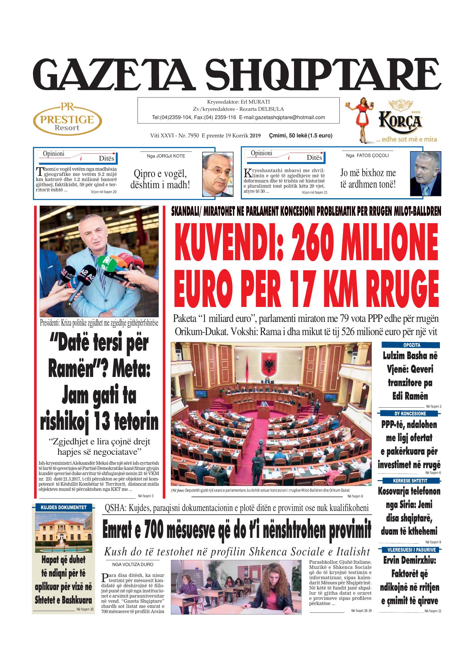 Gazeta Shqiptare 2019-07-19