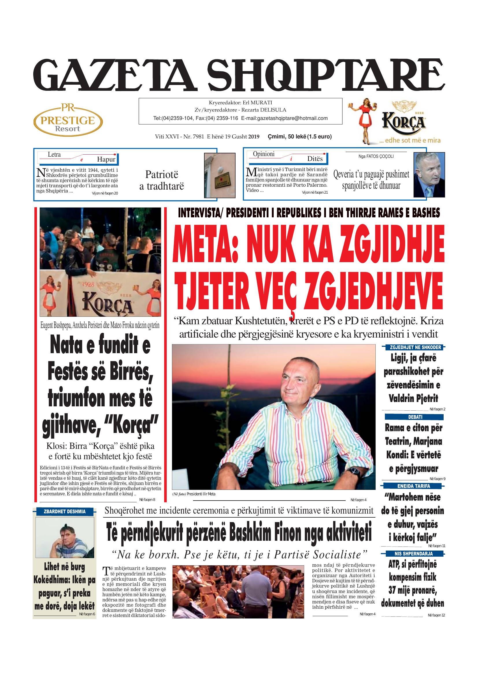 Gazeta Shqiptare 2019-08-19