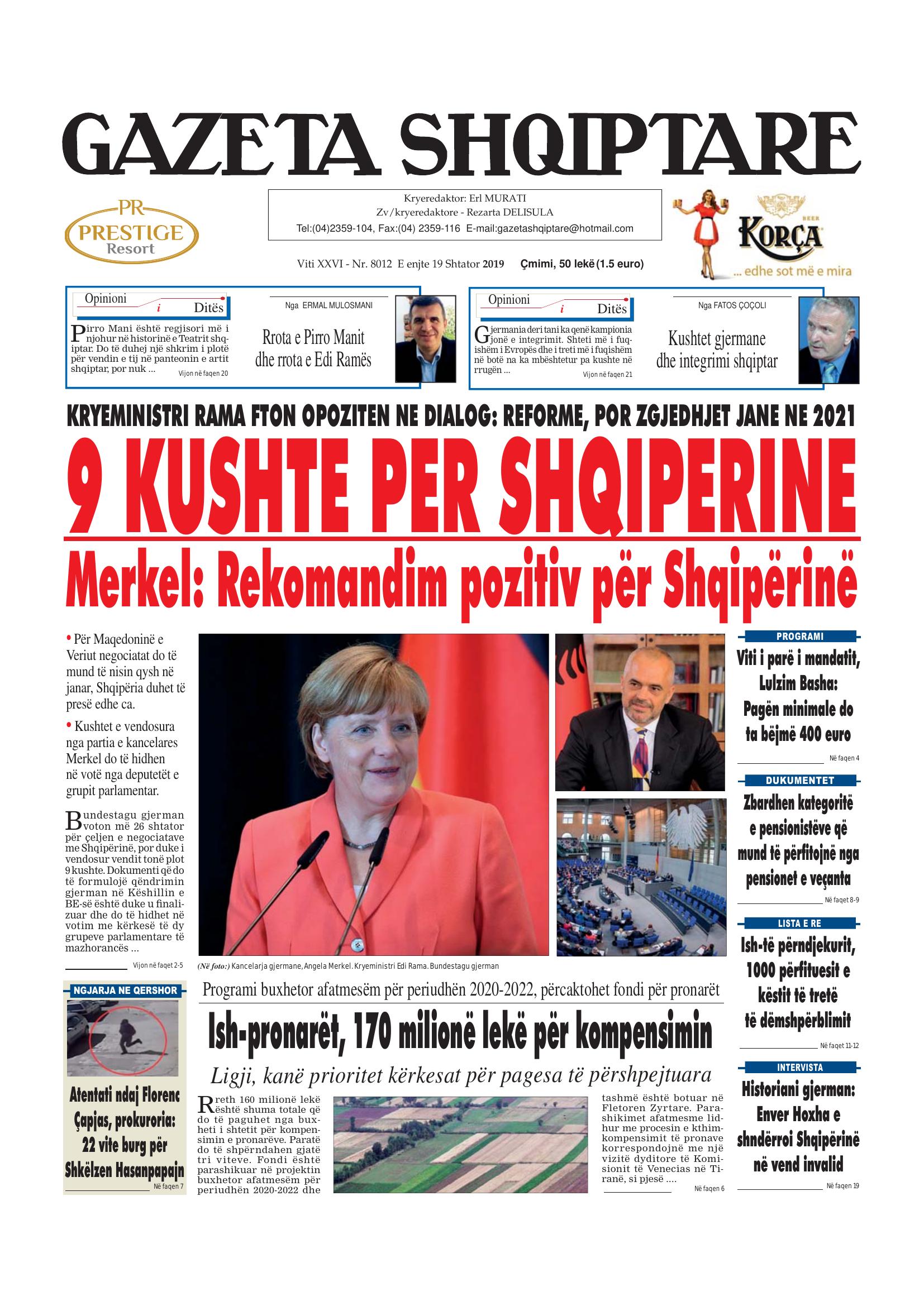 Gazeta Shqiptare 2019-09-19