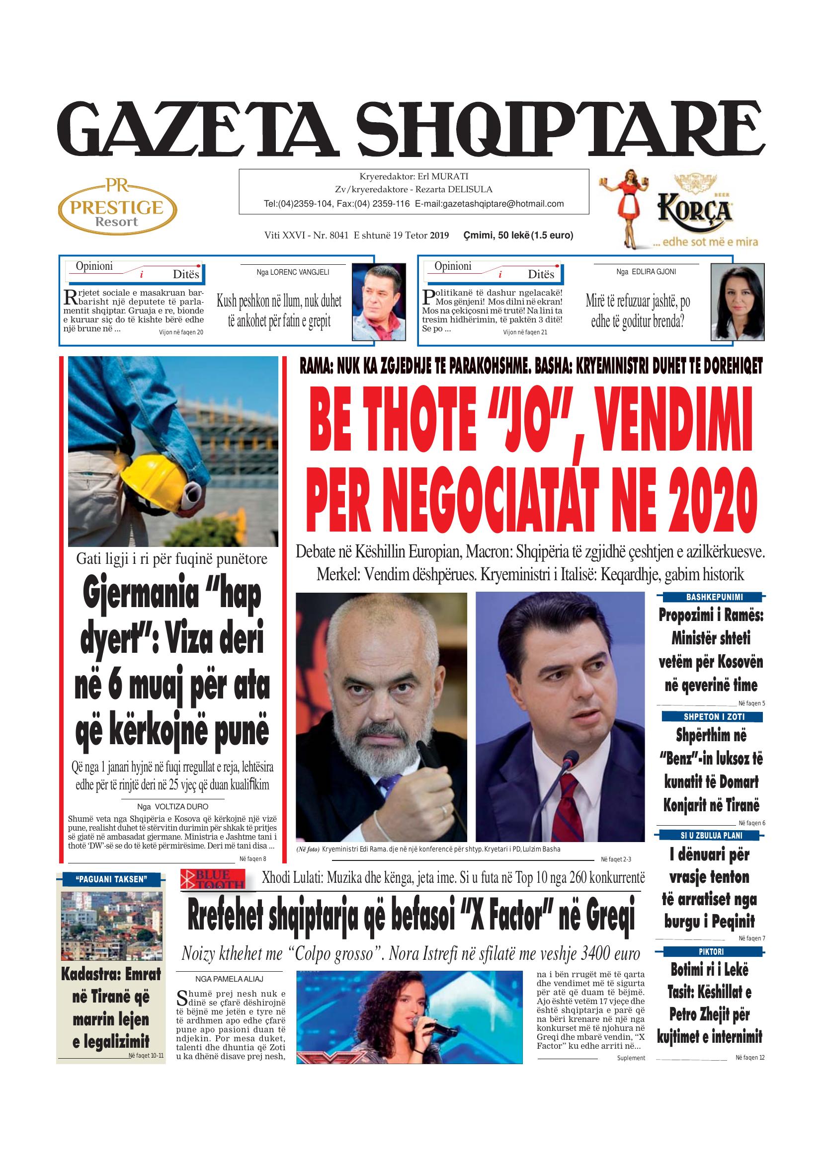 Gazeta Shqiptare 2019-10-19