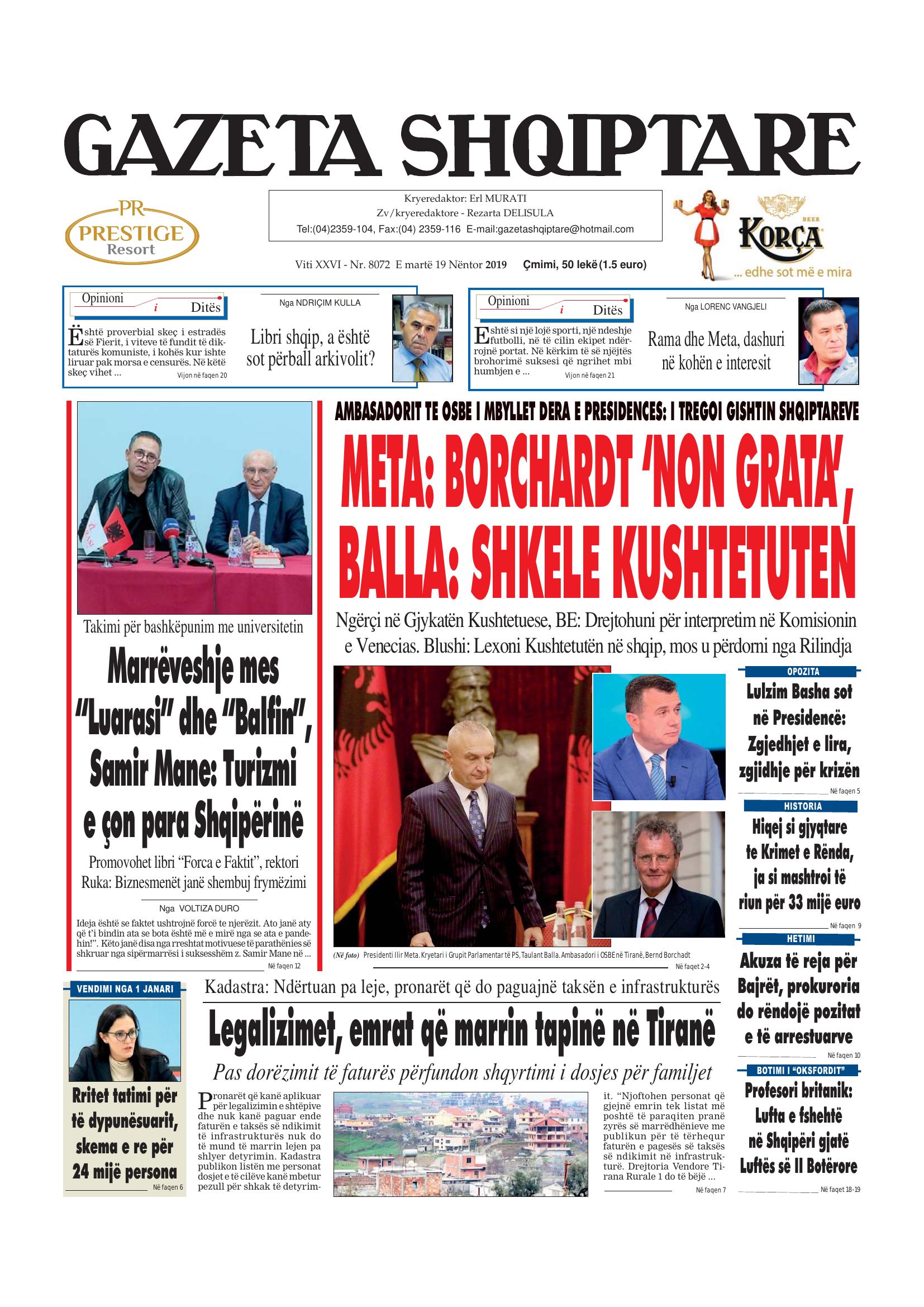 Gazeta Shqiptare 2019-11-19