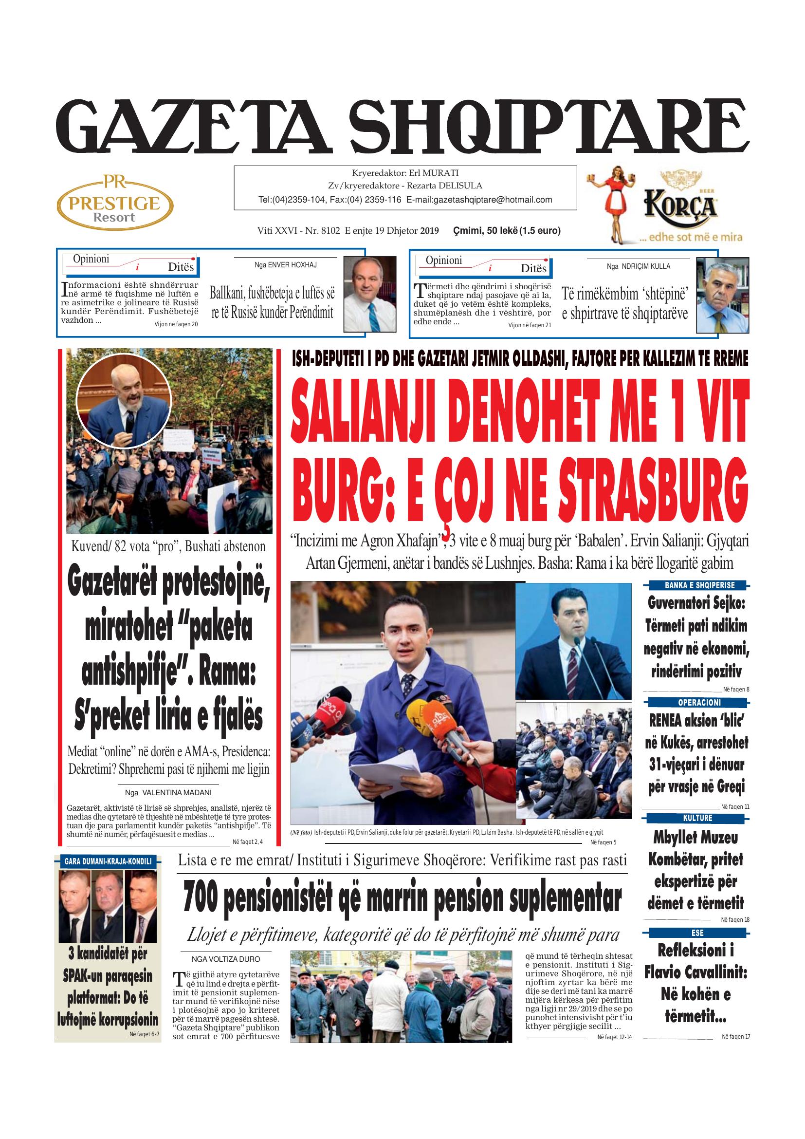 Gazeta Shqiptare 2019-12-19