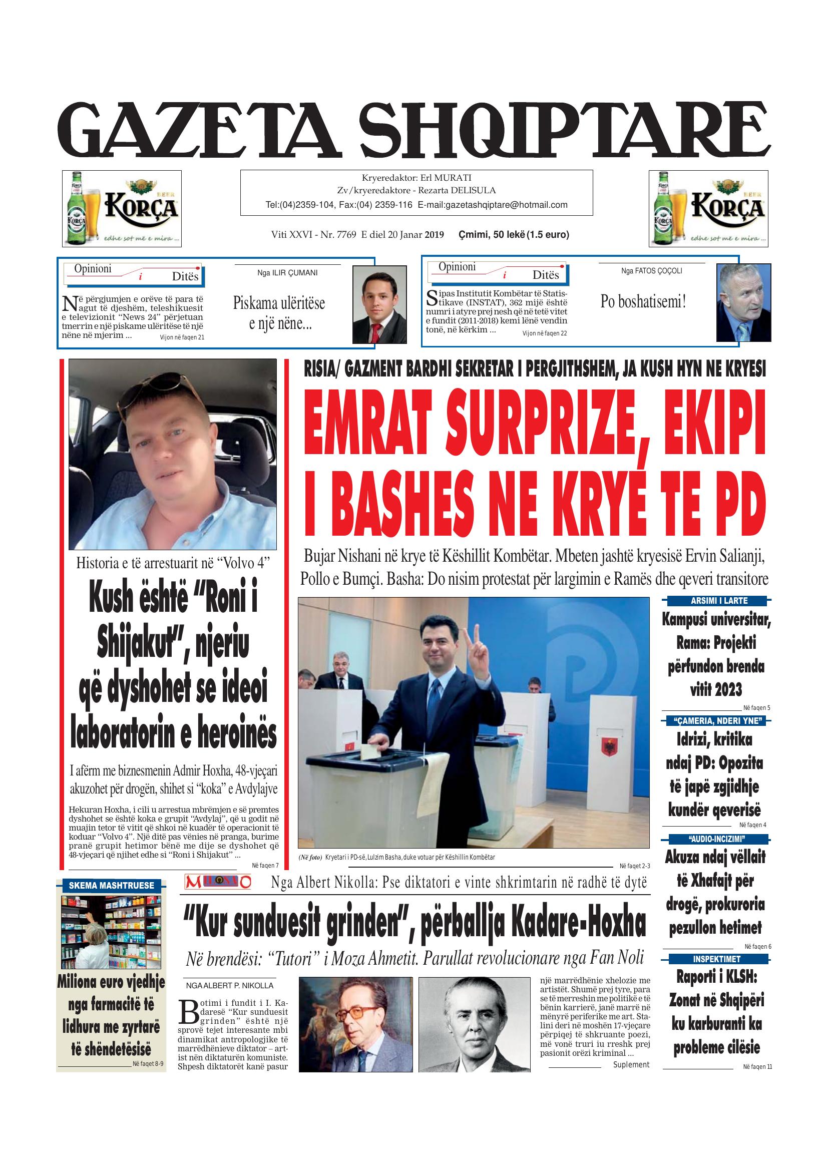Gazeta Shqiptare 2019-01-20