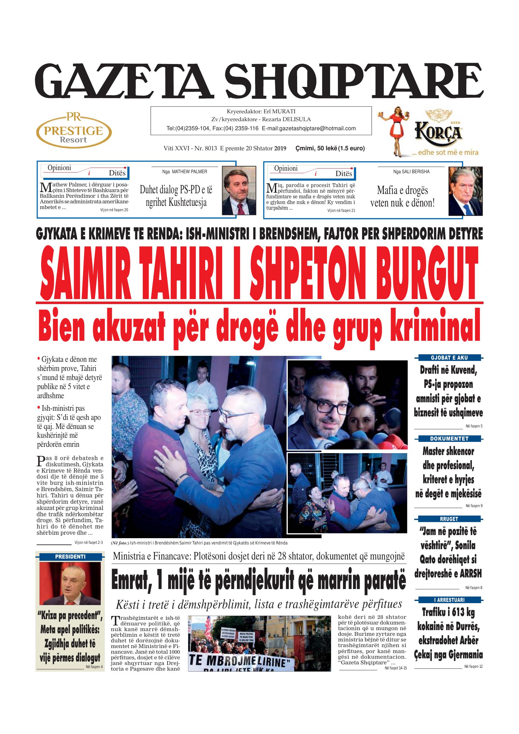 Gazeta Shqiptare 2019-09-20
