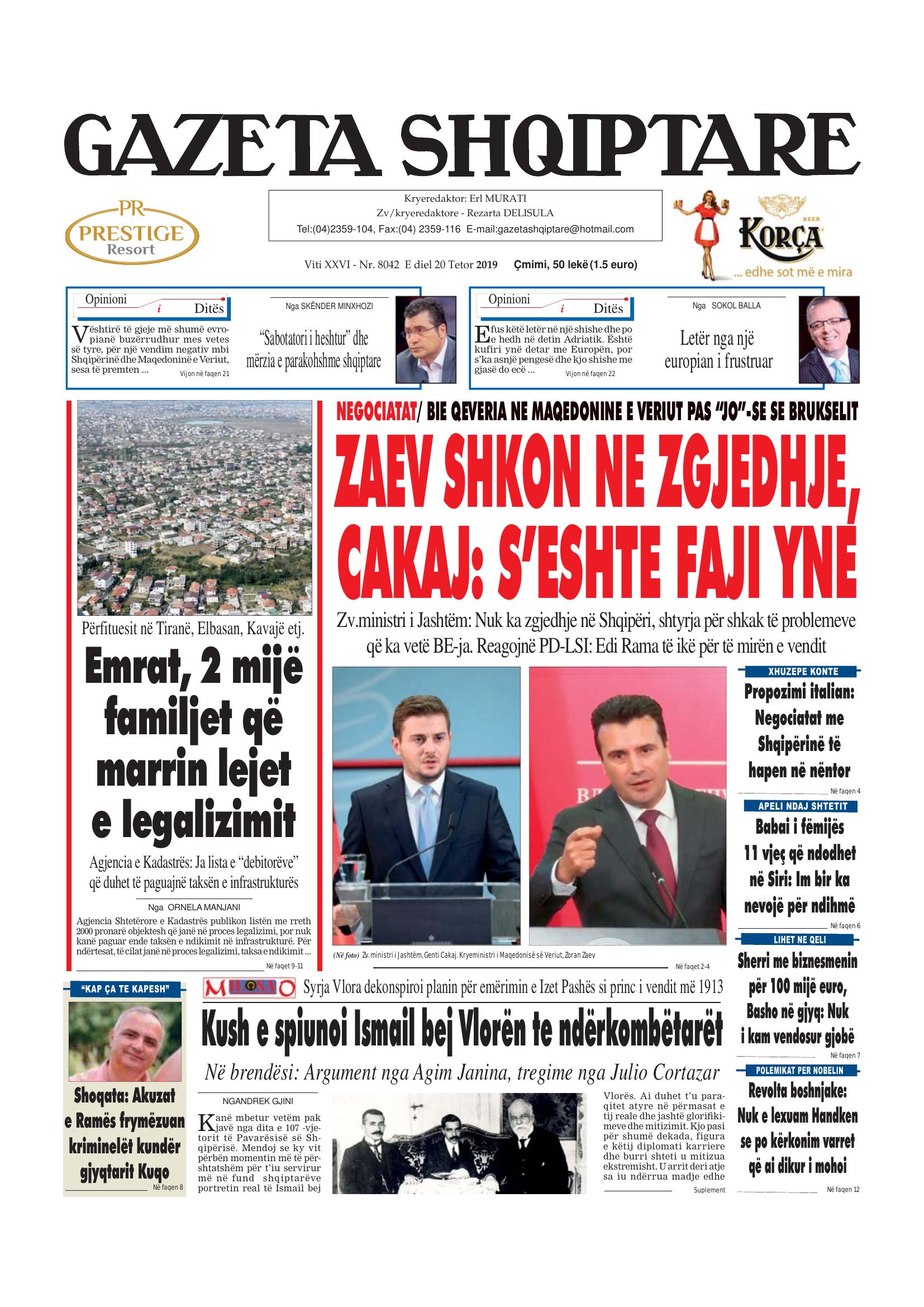Gazeta Shqiptare 2019-10-20