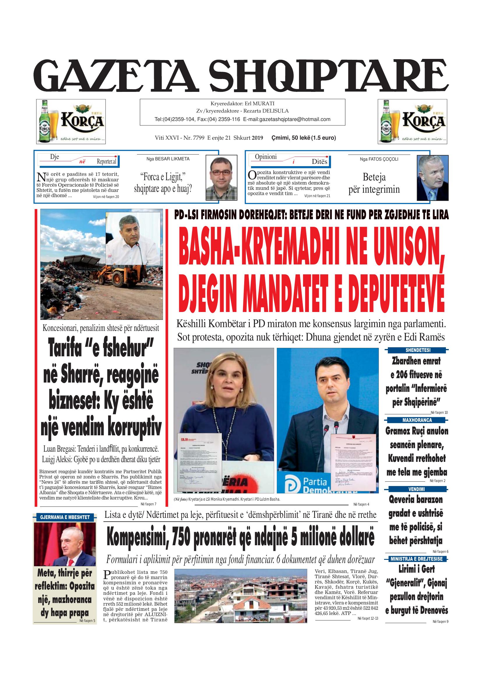Gazeta Shqiptare 2019-02-21