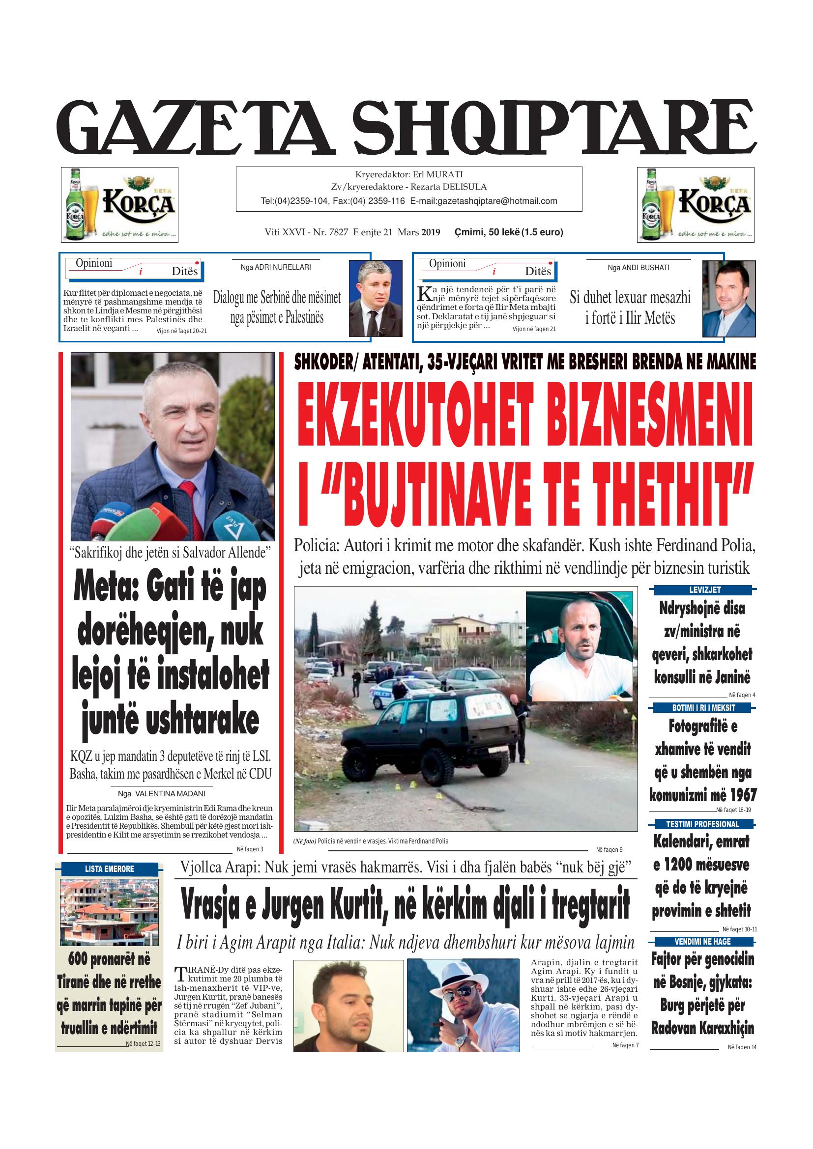 Gazeta Shqiptare 2019-03-21