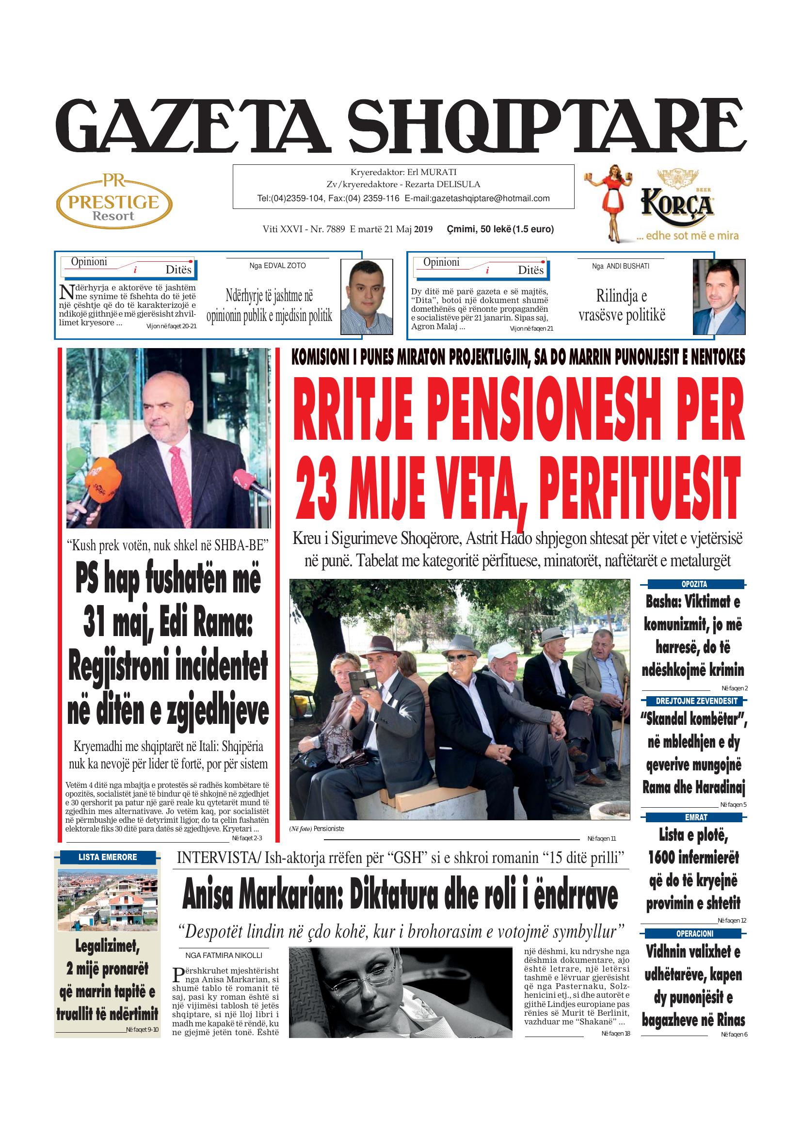 Gazeta Shqiptare 2019-05-21