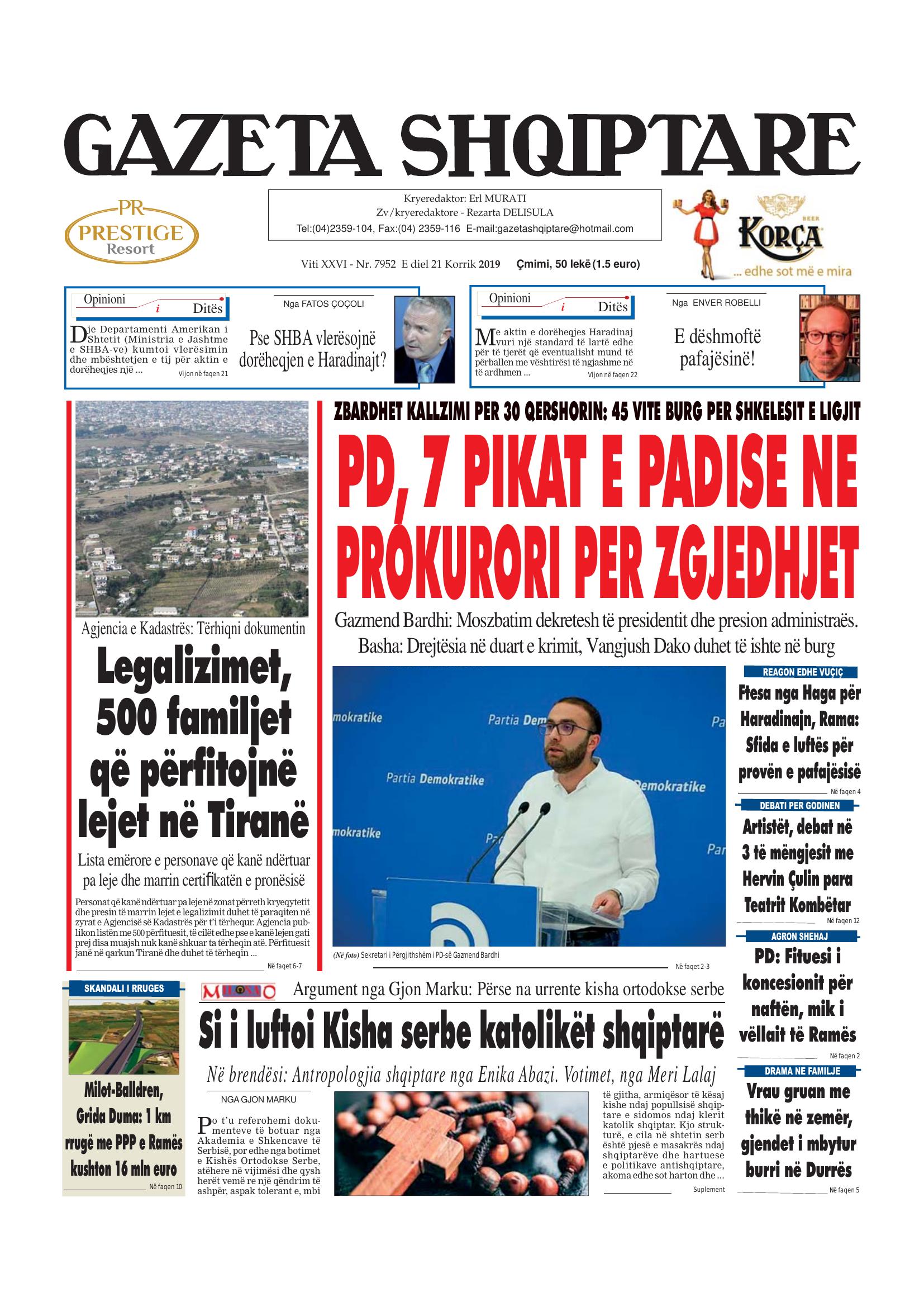 Gazeta Shqiptare 2019-07-21