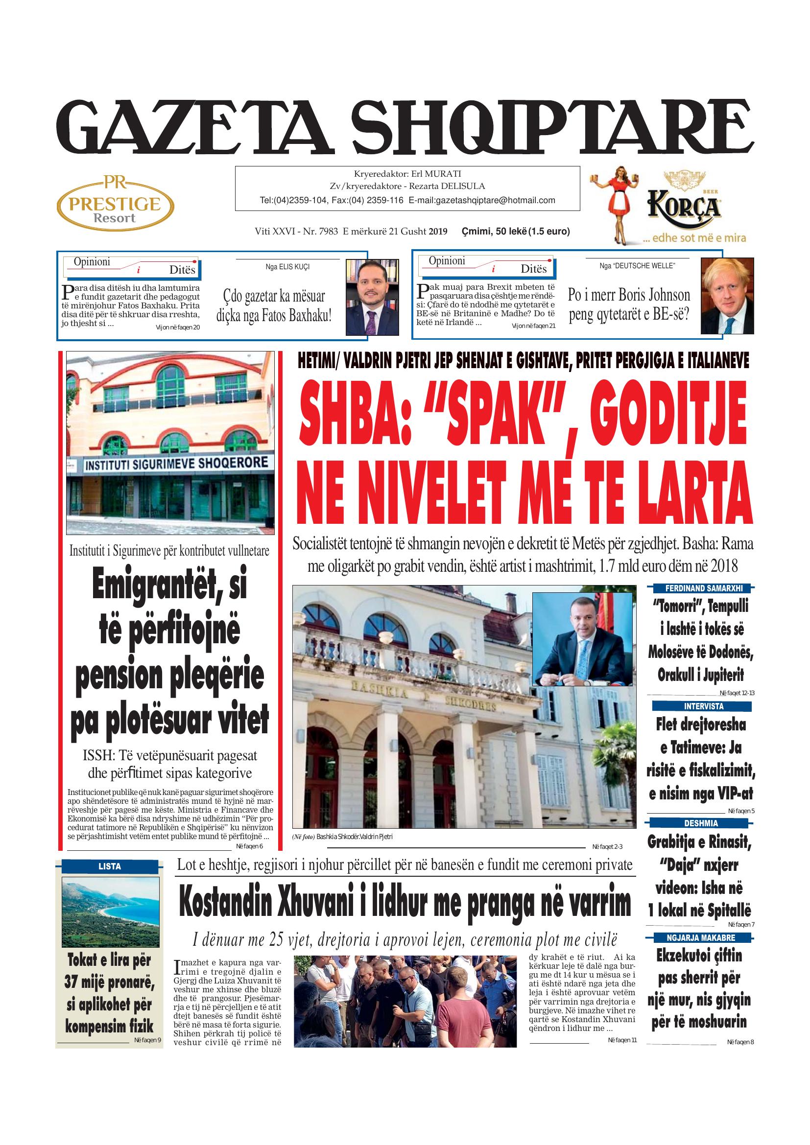 Gazeta Shqiptare 2019-08-21