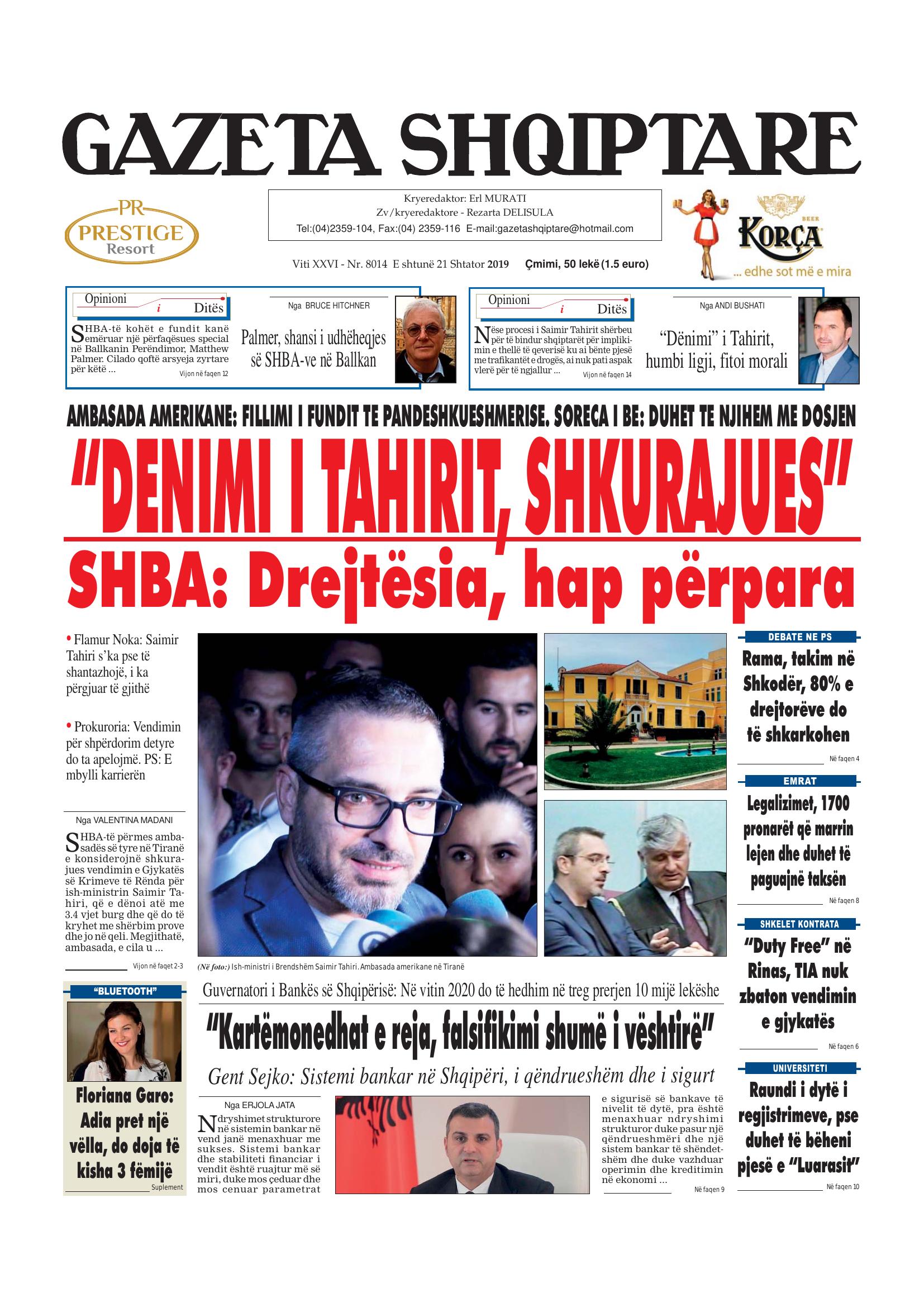 Gazeta Shqiptare 2019-09-21