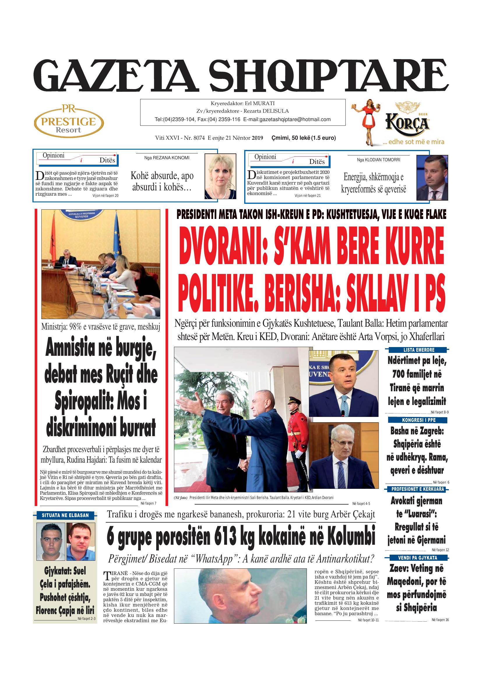Gazeta Shqiptare 2019-11-21