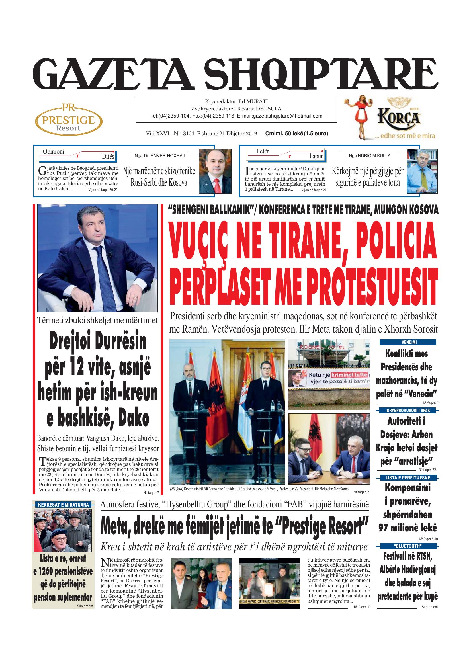 Gazeta Shqiptare 2019-12-21