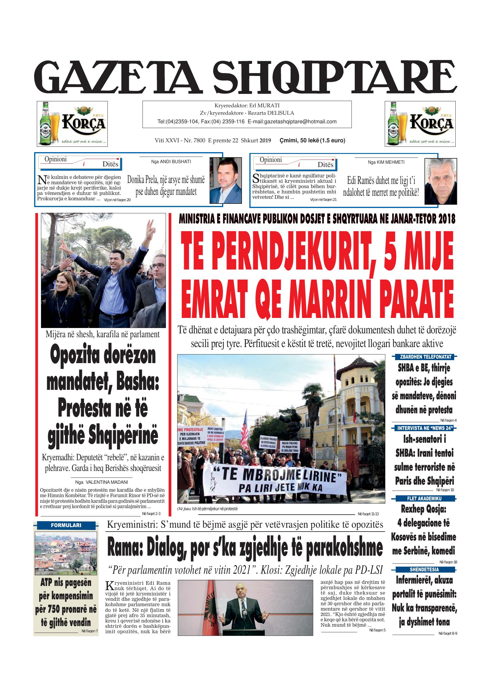 Gazeta Shqiptare 2019-02-22